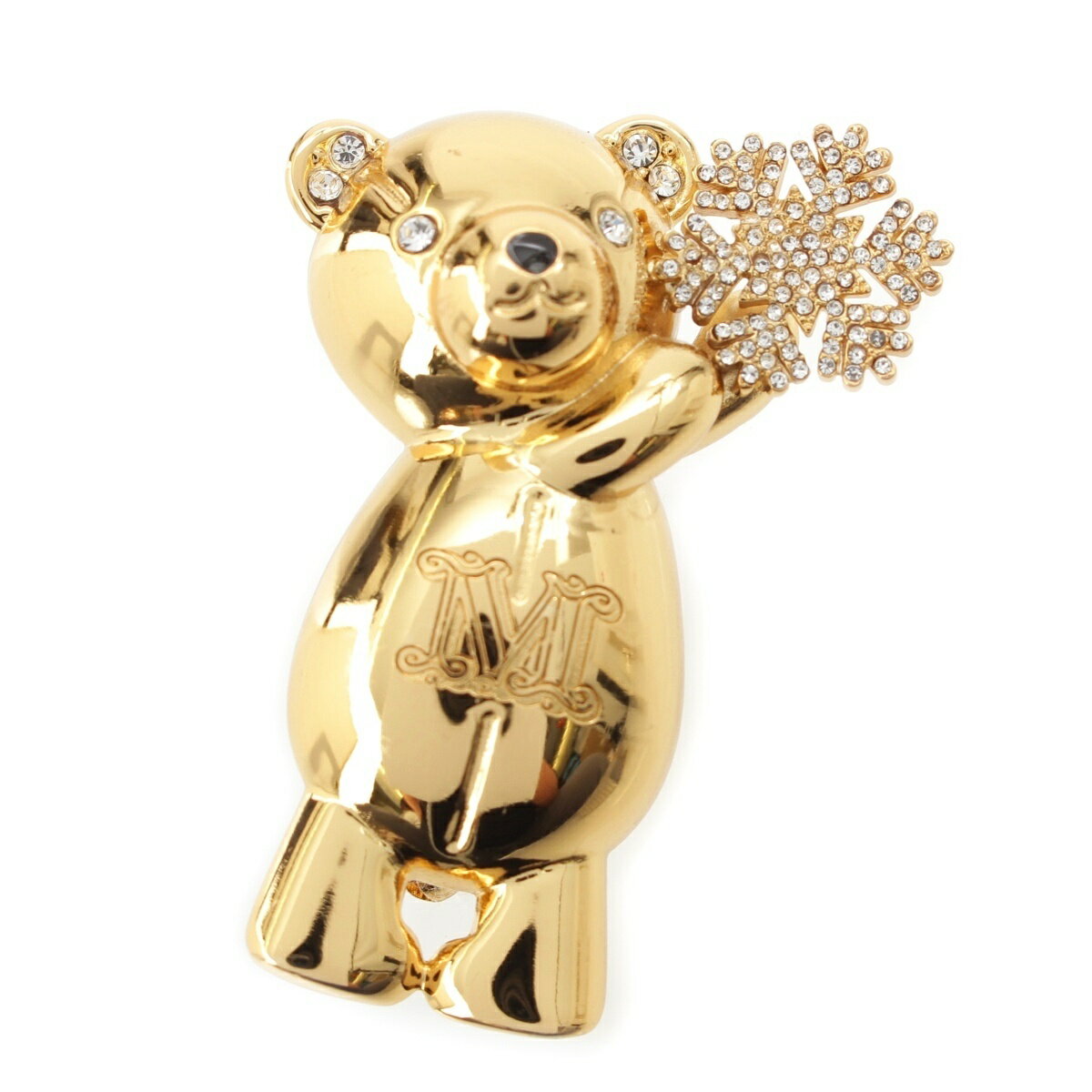 乐天商城 - マックスマーラ MAX MARA ラインストーン TEDDYBROOCH SHINY テディ シャイニー ブローチ 4756025206 ゴールド【中古】【正規品保証】