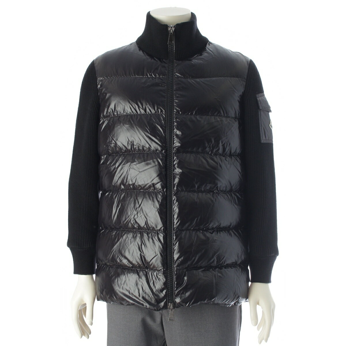 Other - モンクレール MONCLER 2022 CARDIGAN TRICOT ウール×ナイロン ジャケット ブルゾン H20939B00026 ブラック L【中古】【正規品保証】