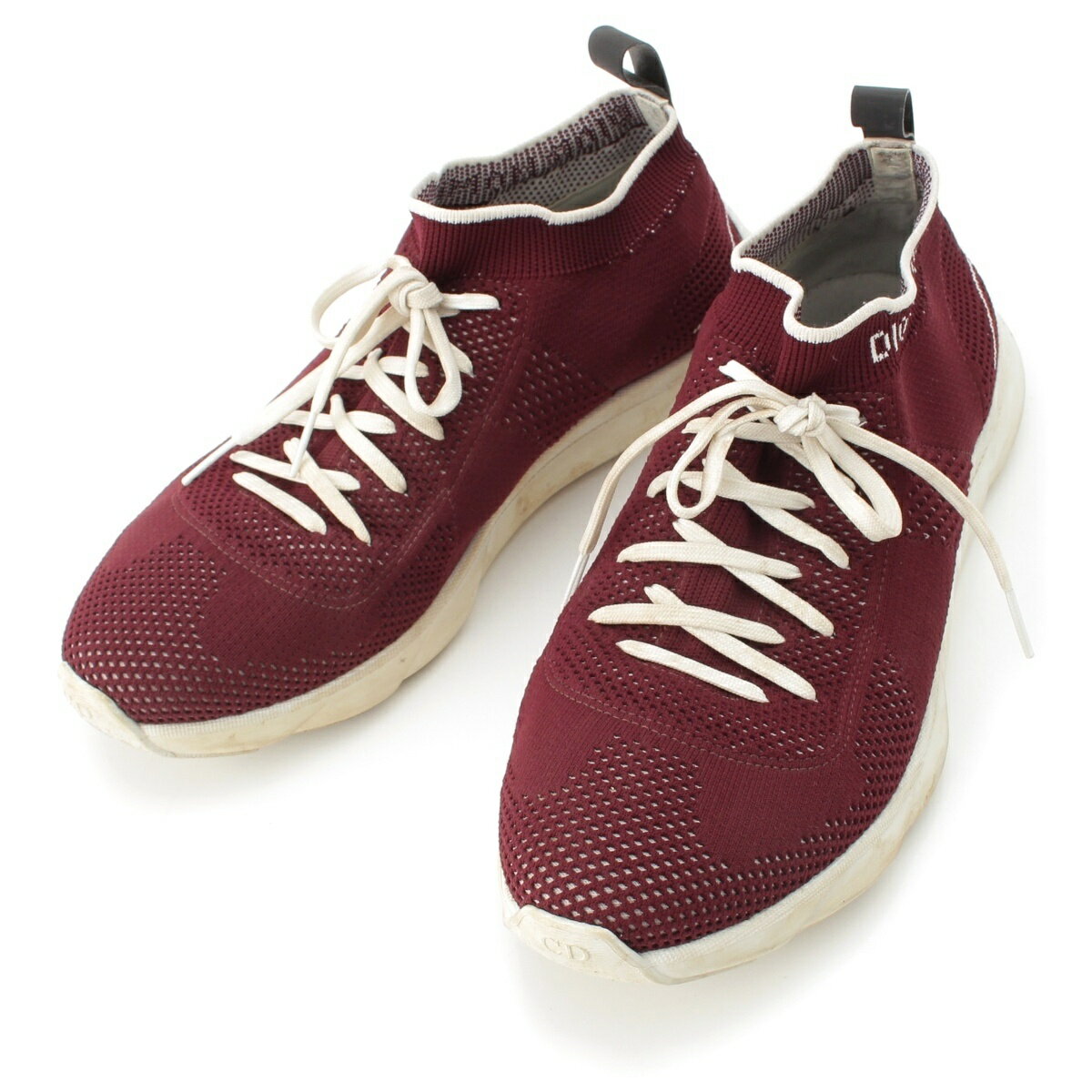 ディオール・オム DIOR HOMME 18AW テクニカルニット ローカット スニーカー シューズ 3SN232YAE ボルドー 41【中古】【正規品保証】