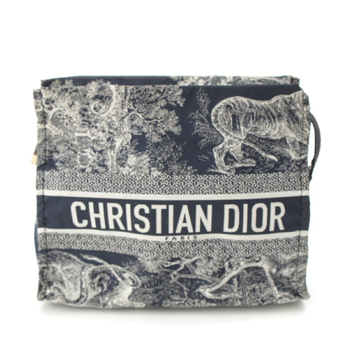 CHRISTIAN DIOR - ディオール Dior トワル ドゥ ジュイ ファブリック ポーチ ネイビー【中古】【正規品保証】