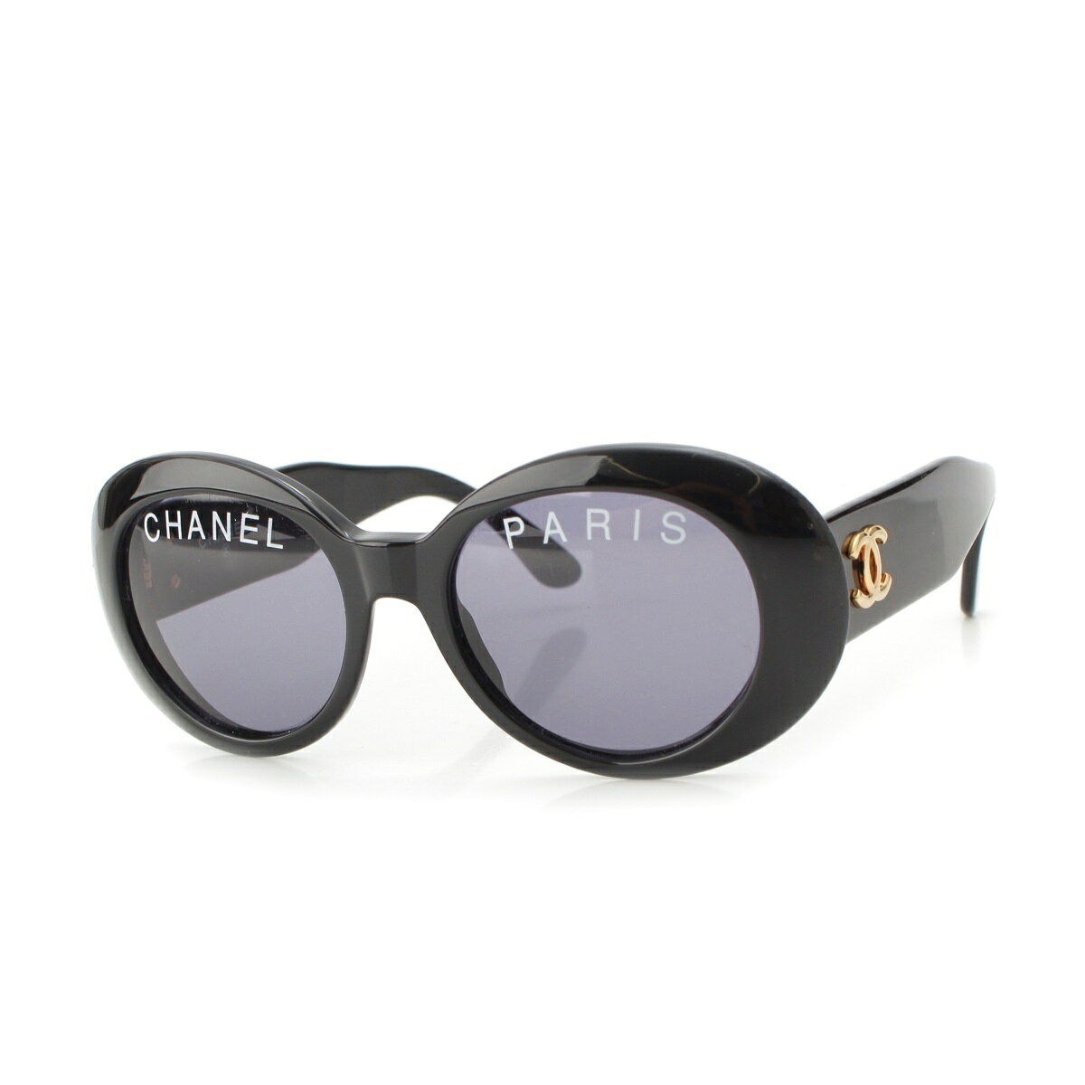 乐天商城 - シャネル CHANEL プラスチック ココマーク ロゴ サングラス 01947 94305 ブラック×ゴールド【中古】【正規品保証】