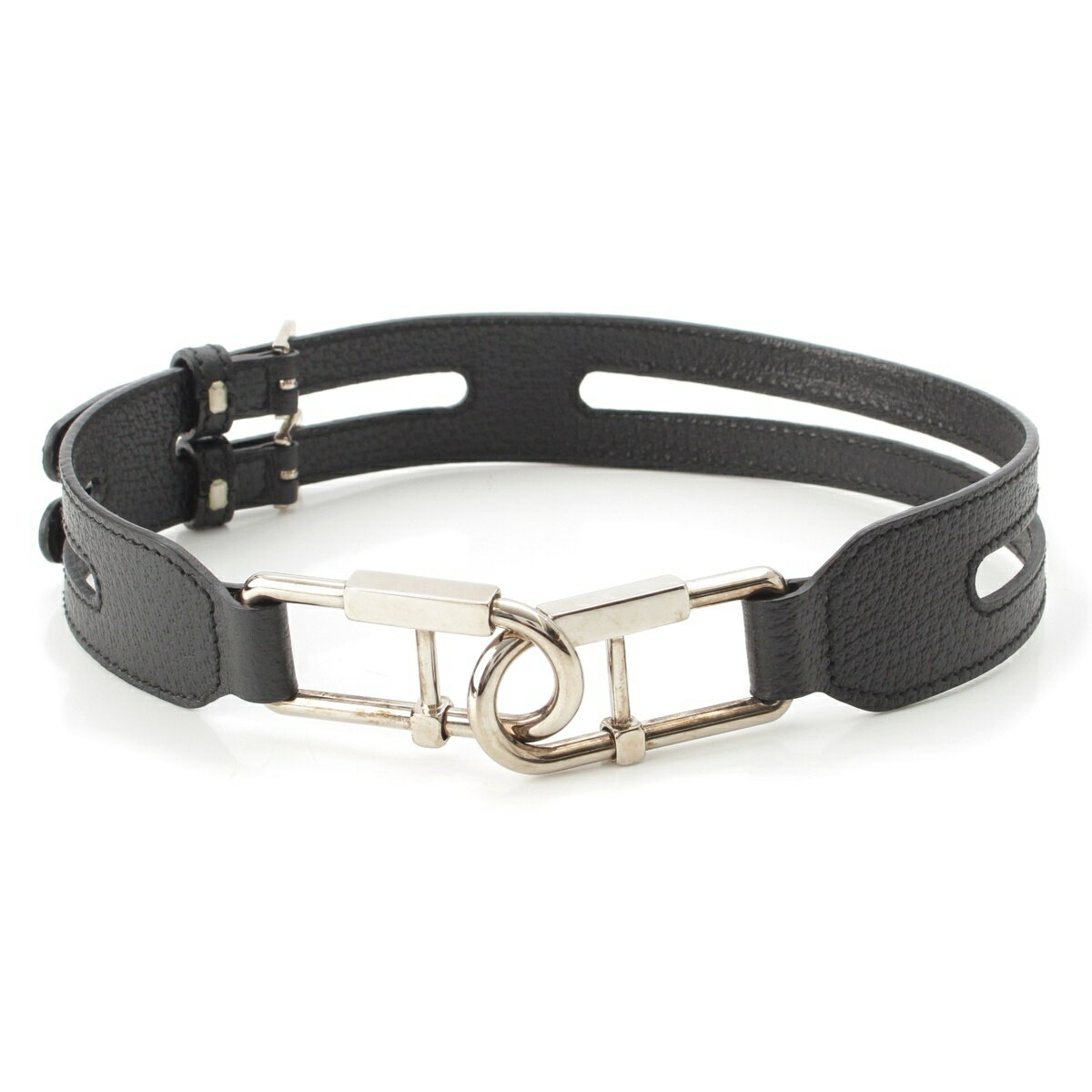 未使用BALENCIAGA ブラックレザーベルト 中古・古着通販】BALENCIAGA (バレンシアガ) レザーベルト ブラック