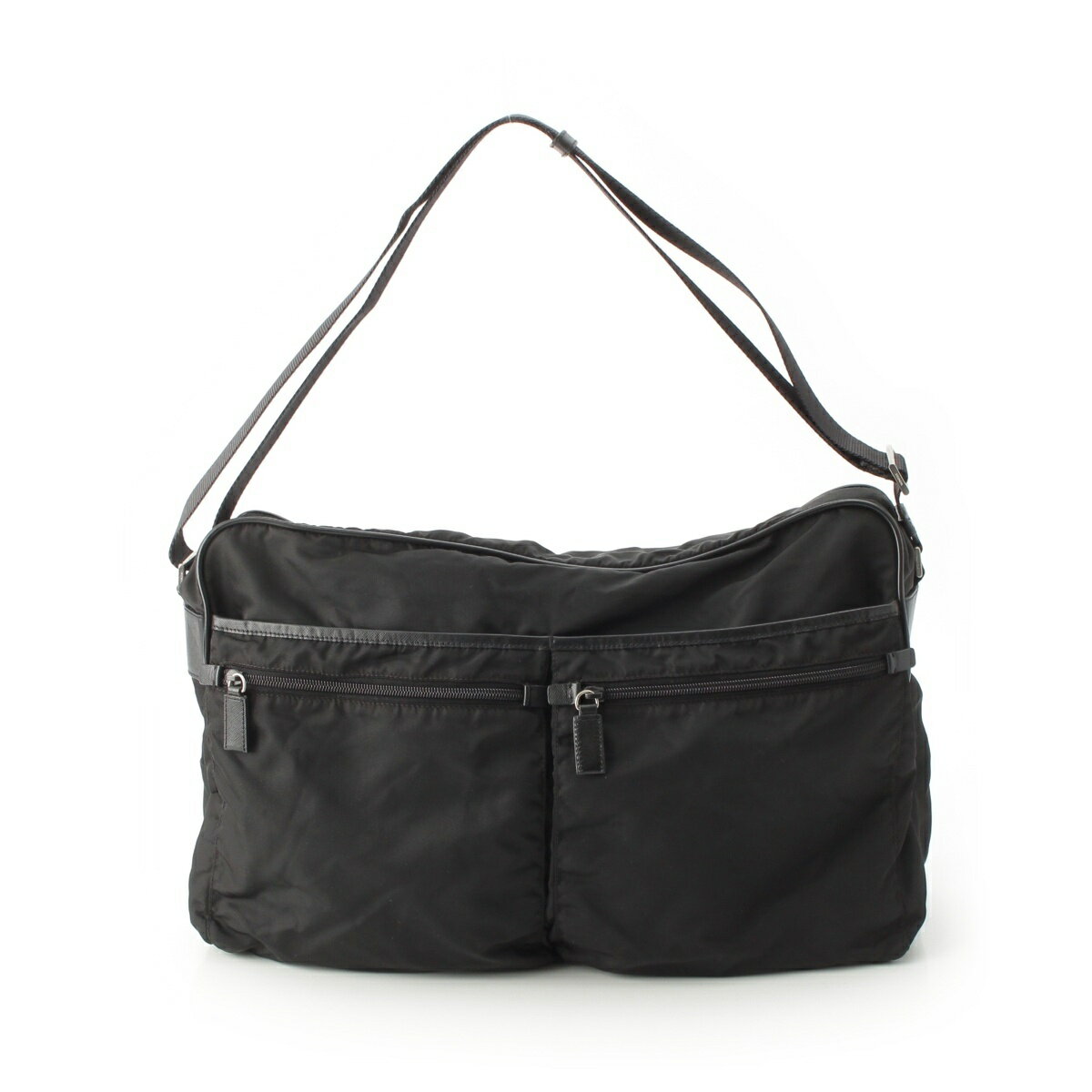 乐天商城 - プラダ PRADA テスート ロゴ ショルダーバッグ ブラック【中古】【正規品保証】