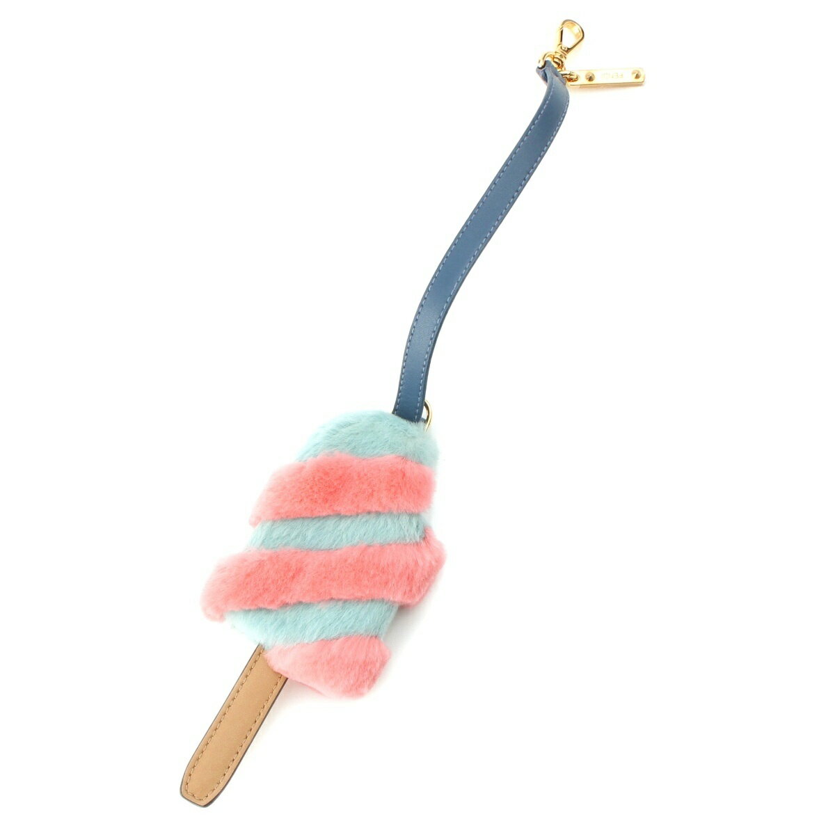 乐天商城 - フェンディ FENDI ミンク×ラビット ファー ICE CREAM アイスクリーム ストラップ バッグチャーム キーホルダー 7AR701 マカロン×ブルー【中古】【正規品保証】