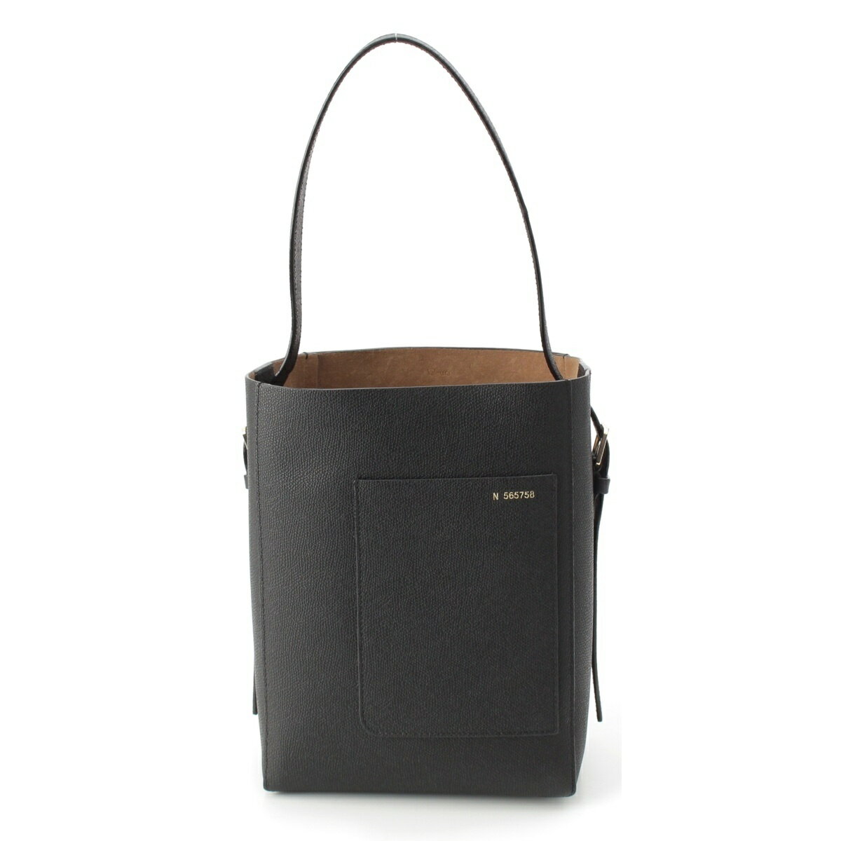 乐天商城 - ヴァレクストラ Valextra バケット スモール BUCKET SMALL カーフスキンレザー 2WAY ショルダー ショルダーバッグ WBSF0094028 ブラック【中古】【正規品保証】