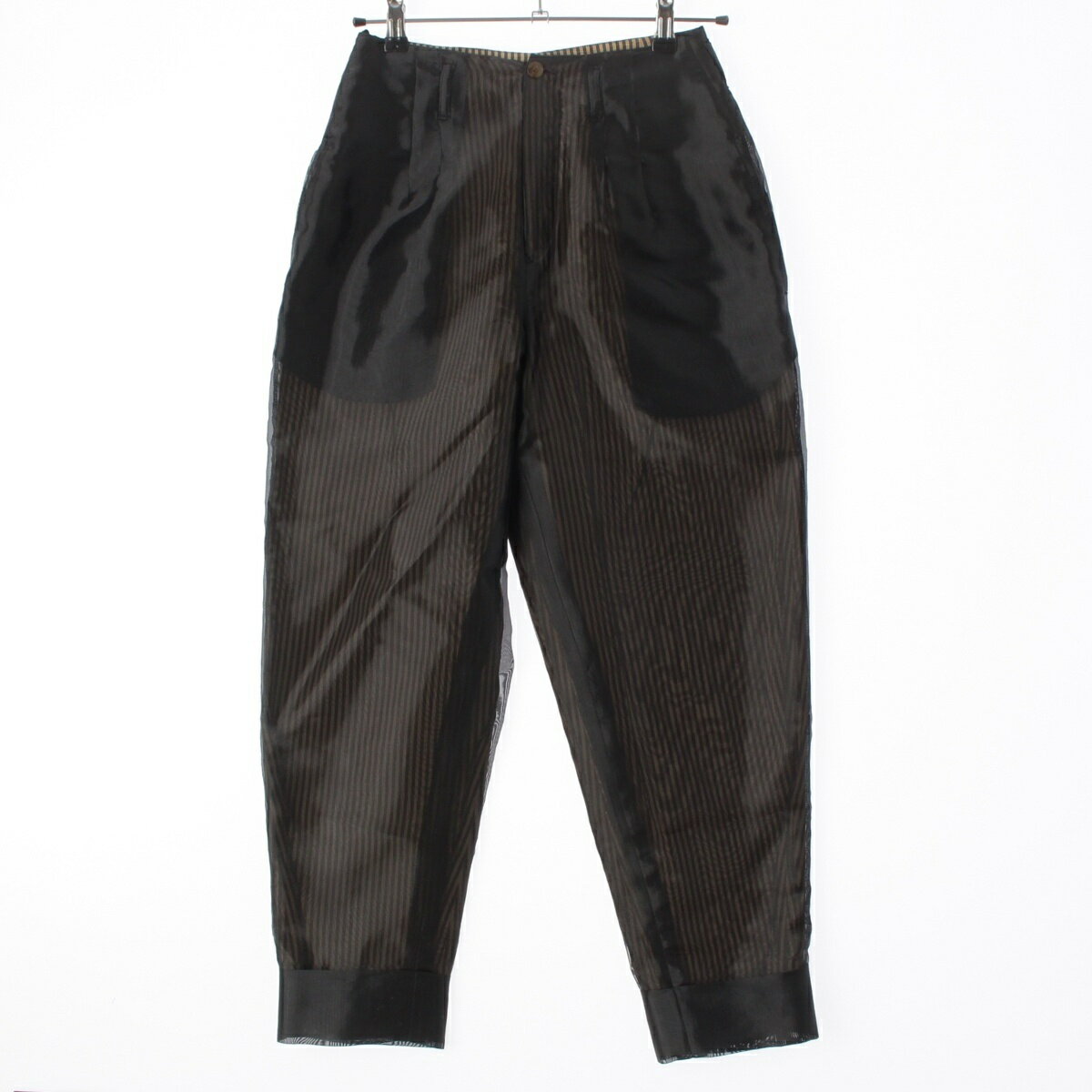Rakuten - ジャンポールゴルチエ JEAN-PAUL GAULTIER ポリエステル シースルー レイヤード パンツ ブラック×ベージュ【中古】【正規品保証】