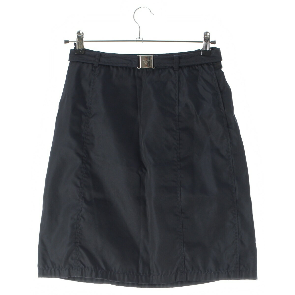 Rakuten - プラダ PRADA ナイロン ベルト付き スカート ネイビー S【中古】【正規品保証】
