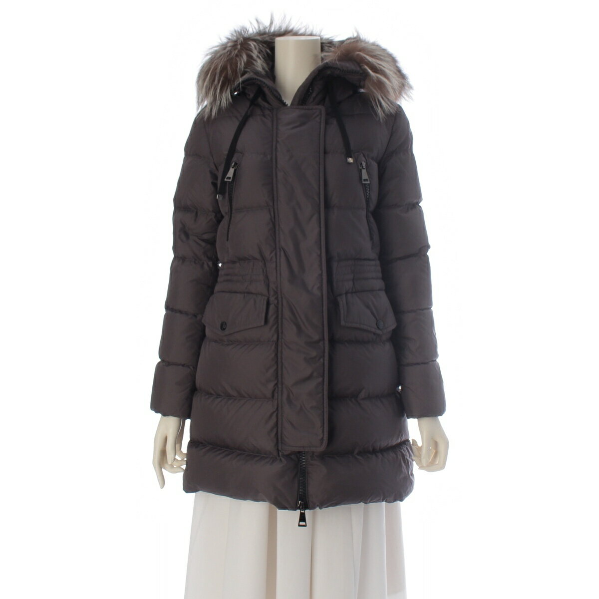 Rakuten - モンクレール MONCLER 19年 APHROTI ナイロン ファー ダウンジャケット E20934933825 グレー 00【中古】【正規品保証】