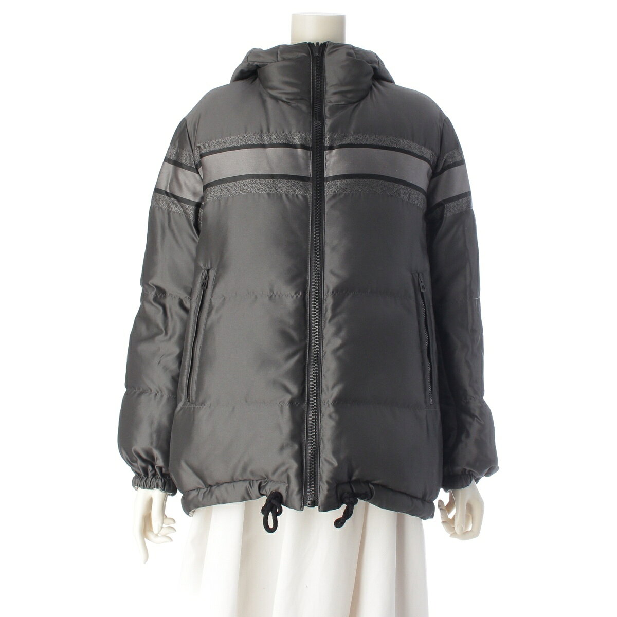 Rakuten - ディオール Dior 21AW ポリエステル オブリーク リバーシブル クロップド パファー ダウンジャケット グレー XS【中古】【正規品保証】