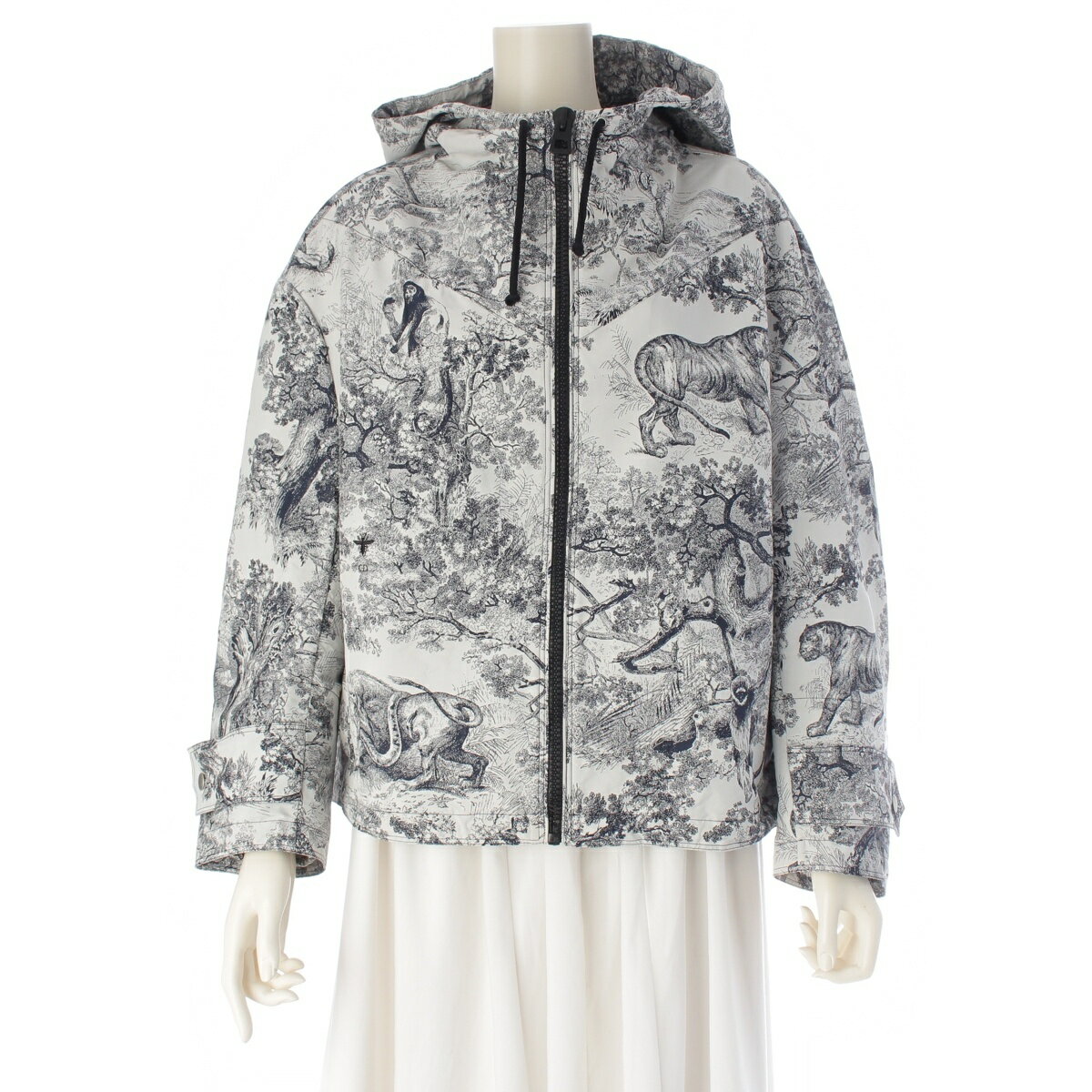 Rakuten - クリスチャンディオール Christian Dior トワルドゥジュイ ジップアップ ブルゾン 217C31A2826 ホワイト ネイビー S【中古】【正規品保証】