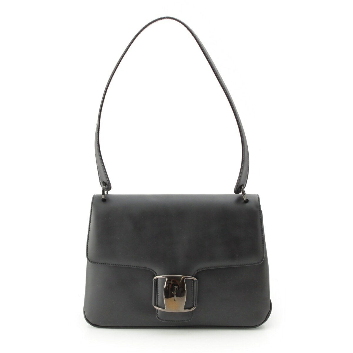 乐天商城 - サルヴァトーレフェラガモ Salvatore Ferragamo レザー ヴァラ ワン ショルダーバッグ ブラック【中古】【正規品保証】