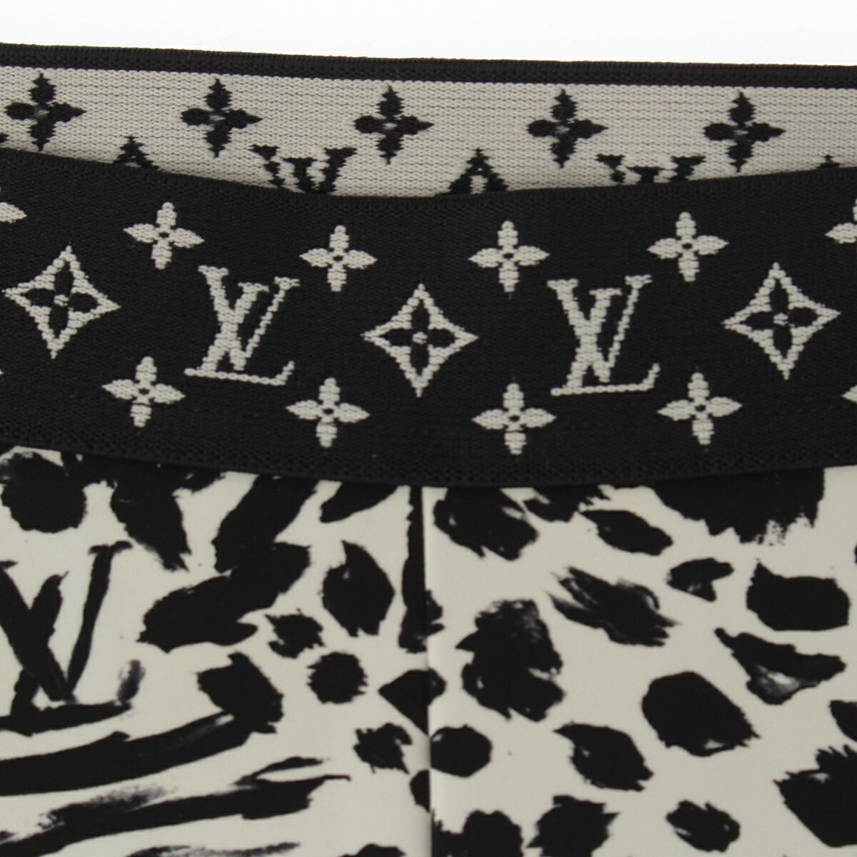 ルイヴィトン LOUIS VUITTON 2019 ナイロン モノグラム レオパード ハーフ レギンス パンツ ブラック×ホワイト 36【中古】【正規品保証】 retro-10144626 retro サンプル画像3
