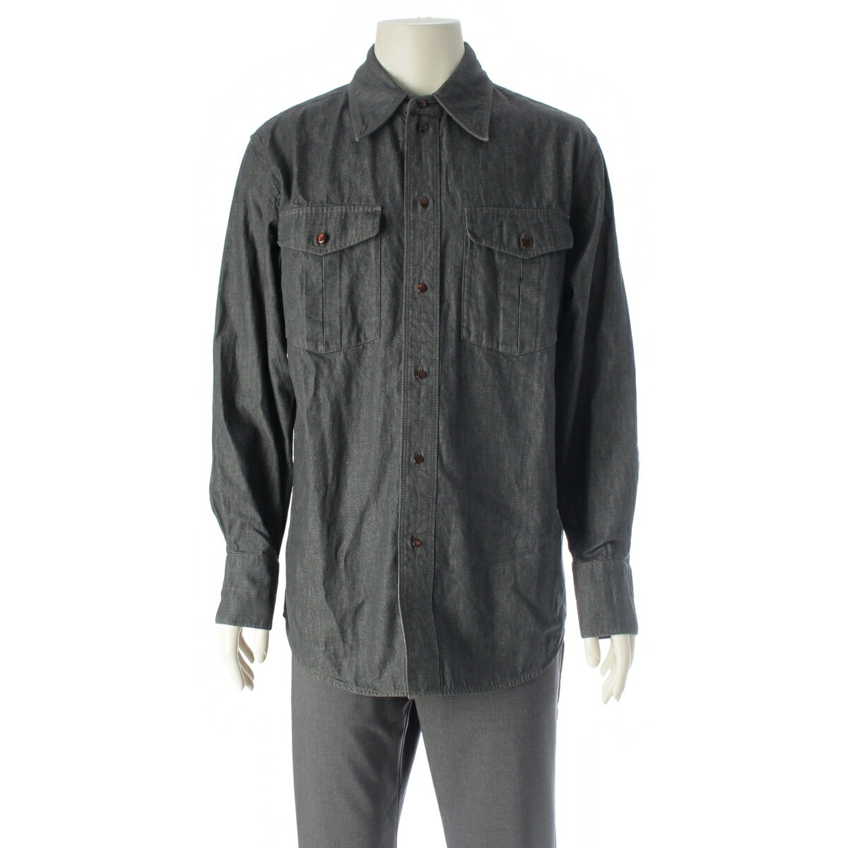 クリストフルメール CHRISTOPHE LEMAIRE リラックス ウエスタンシャツ デニム シャツ ジャケット SH1042 LD048 インディゴ 46【中古】【正規品保証】
