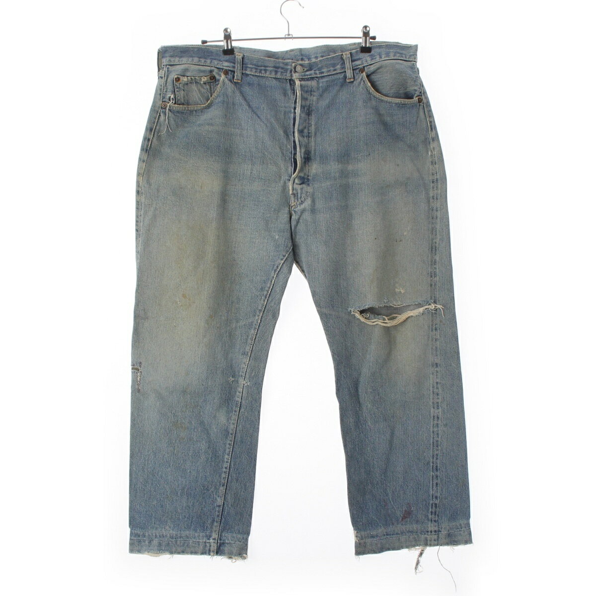 Rakuten - リーバイス Levi's 501 ビッグE ボタン裏15 隠しリベット 足長R 両面タブ 均等V オフセットループ デニムパンツ ジーンズ ボトムス ブルー W41【中古】【正規品保証】