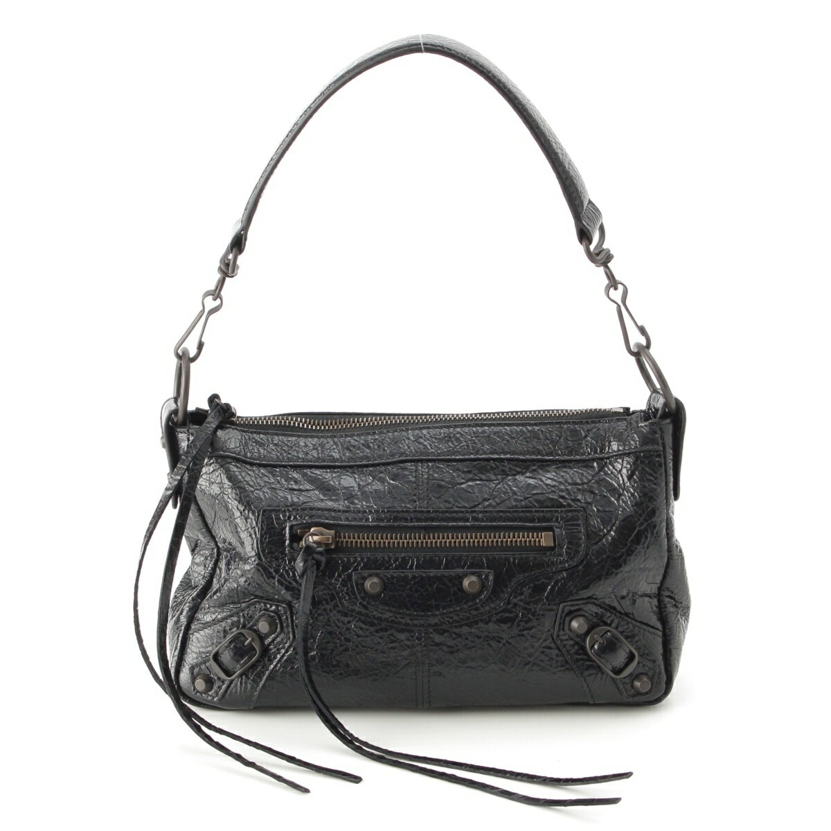Rakuten - バレンシアガ BALENCIAGA Le City Moto ル シティ モト レザー ミニ 2WAY ハンドバッグ 866122 ブラック【中古】【正規品保証】