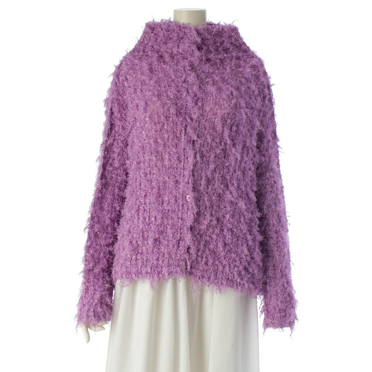 樂天商城 - ミー イッセイミヤケ me ISSEY MIYAKE 24AW ファー ハイネック カーディガン トップス MI43FO923 パープル F【中古】【正規品保証】
