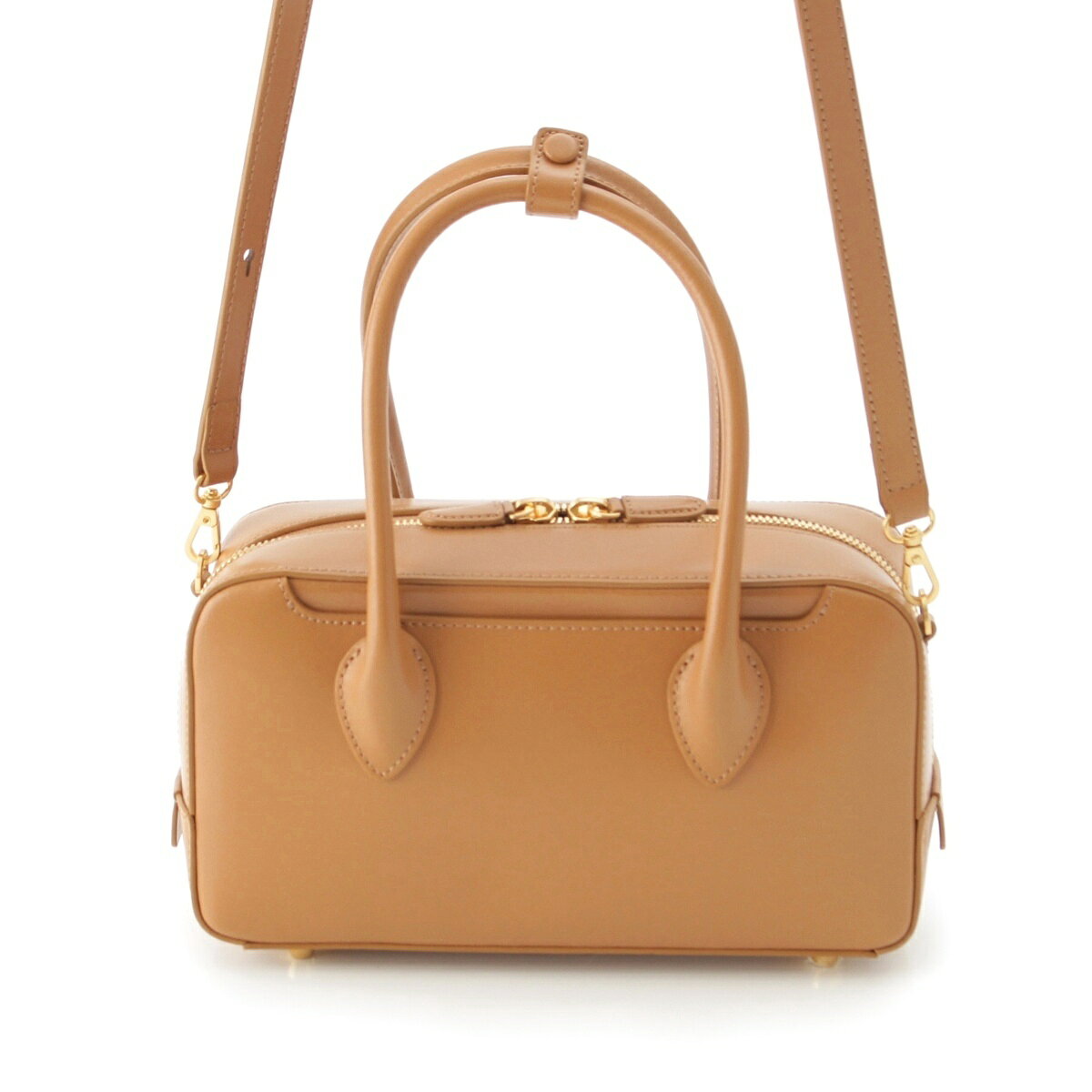 乐天商城 - ドゥメリエル BOWLING BAG MEDIUM ボーリング バッグ ミディアム ハンドバッグ ソフトブラウン【中古】【正規品保証】