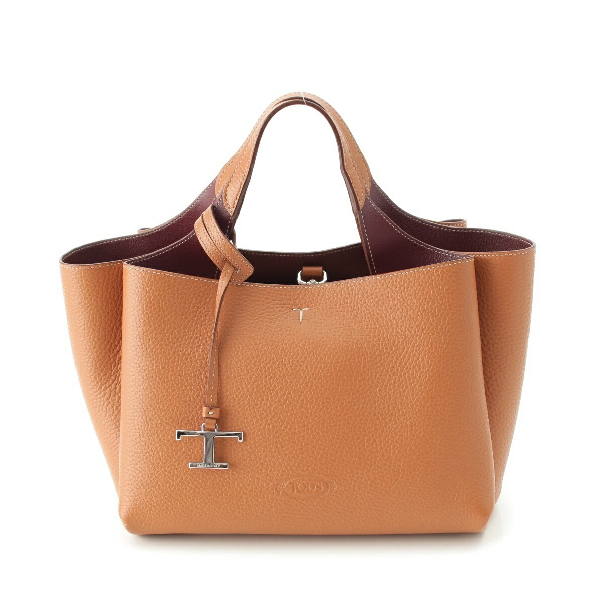 Rakuten - トッズ TOD’S Tタイムレス 牛革 ミニ ハンドバッグ ブラウン 2WAY【中古】【正規品保証】