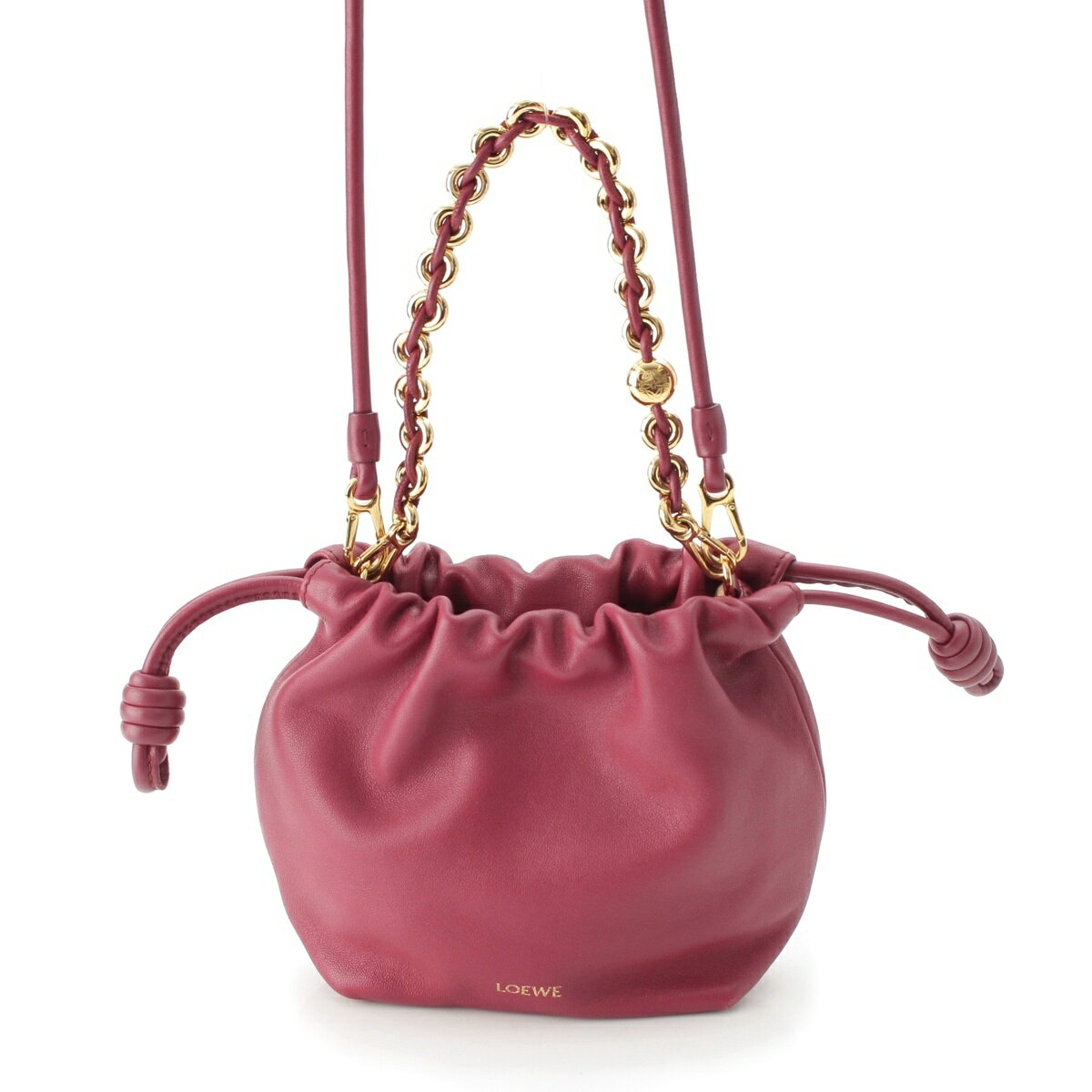 Rakuten - ロエベ LOEWE フラメンコパースミニ レザー 2WAYショルダー ハンドバッグ ボルドー系【中古】【正規品保証】