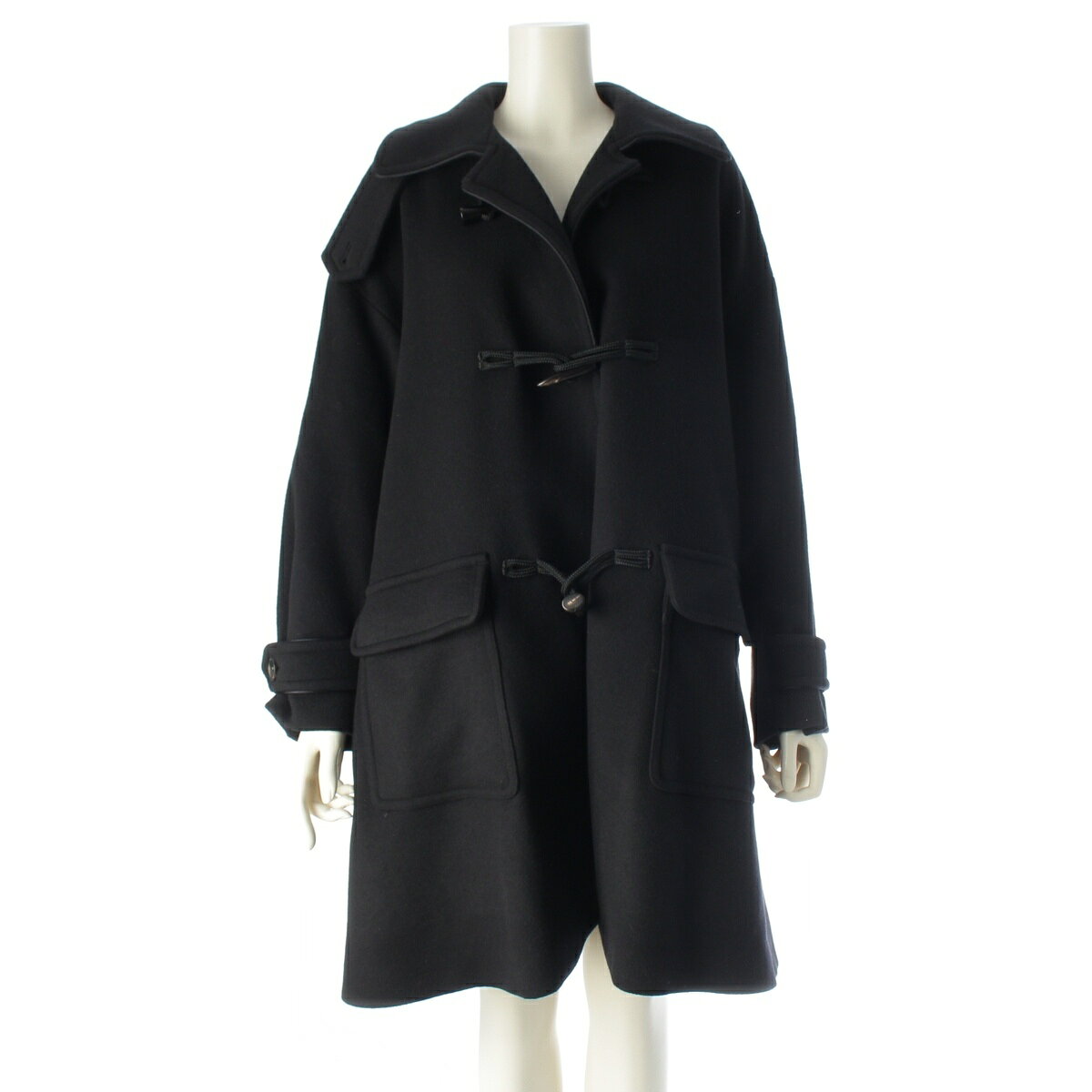 Rakuten - EZUMI WAKO エズミ ワコー 和光 ウール カシミヤ ダッフルコート ロング YEAW24WA01 ブラック S【中古】【正規品保証】