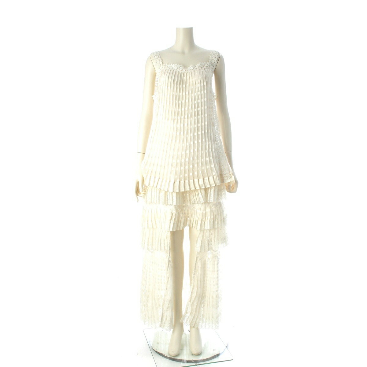 Rakuten - ジマーマン Zimmermann MAMPLES FREEDOM フリル レース ノースリーブトップス ロング スカートセットアップ アイボリー 1/2【中古】【正規品保証】