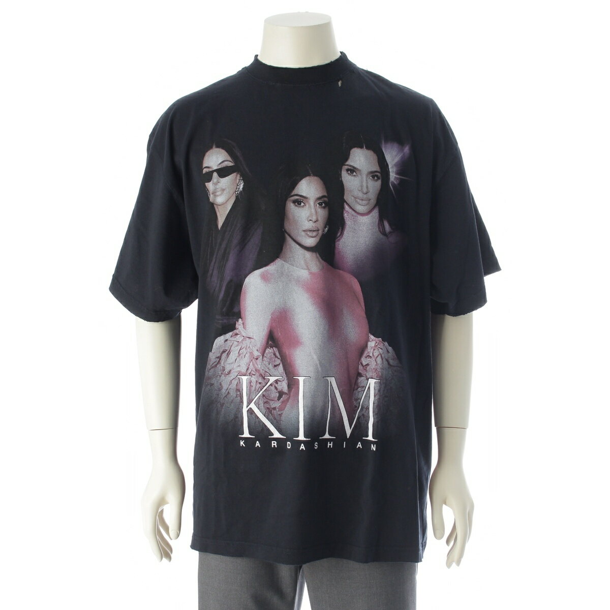 乐天商城 - バレンシアガ BALENCIAGA 25SS KIM K SHRUNK キムカーダシアン オーバーサイズ クルーネック トップス ヴィンテージ加工 831305 ブラック 2【中古】【正規品保証】