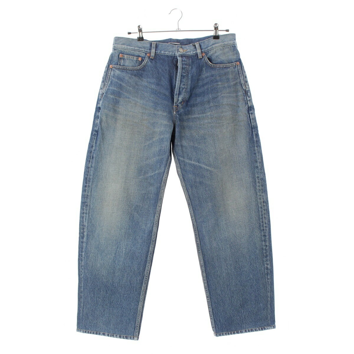 Rakuten - サンローラン SAINT LAURENT コットン テーパードハイライズジーンズ アッフゾラーティ ウォッシュジーンズ デニムパンツ 859131 ブルー 32【中古】【正規品保証】