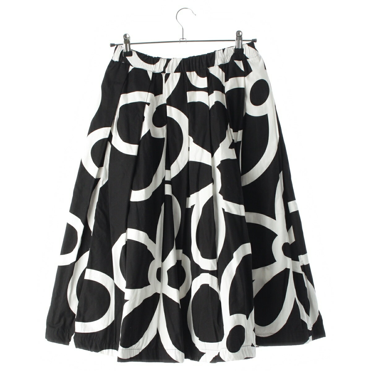 Rakuten - コムデギャルソン COMME des GARCONS AD2021 フラワープリント タック ボリューム スカート ボトムス GI-S007 ブラック×ホワイト XS【中古】【正規品保証】