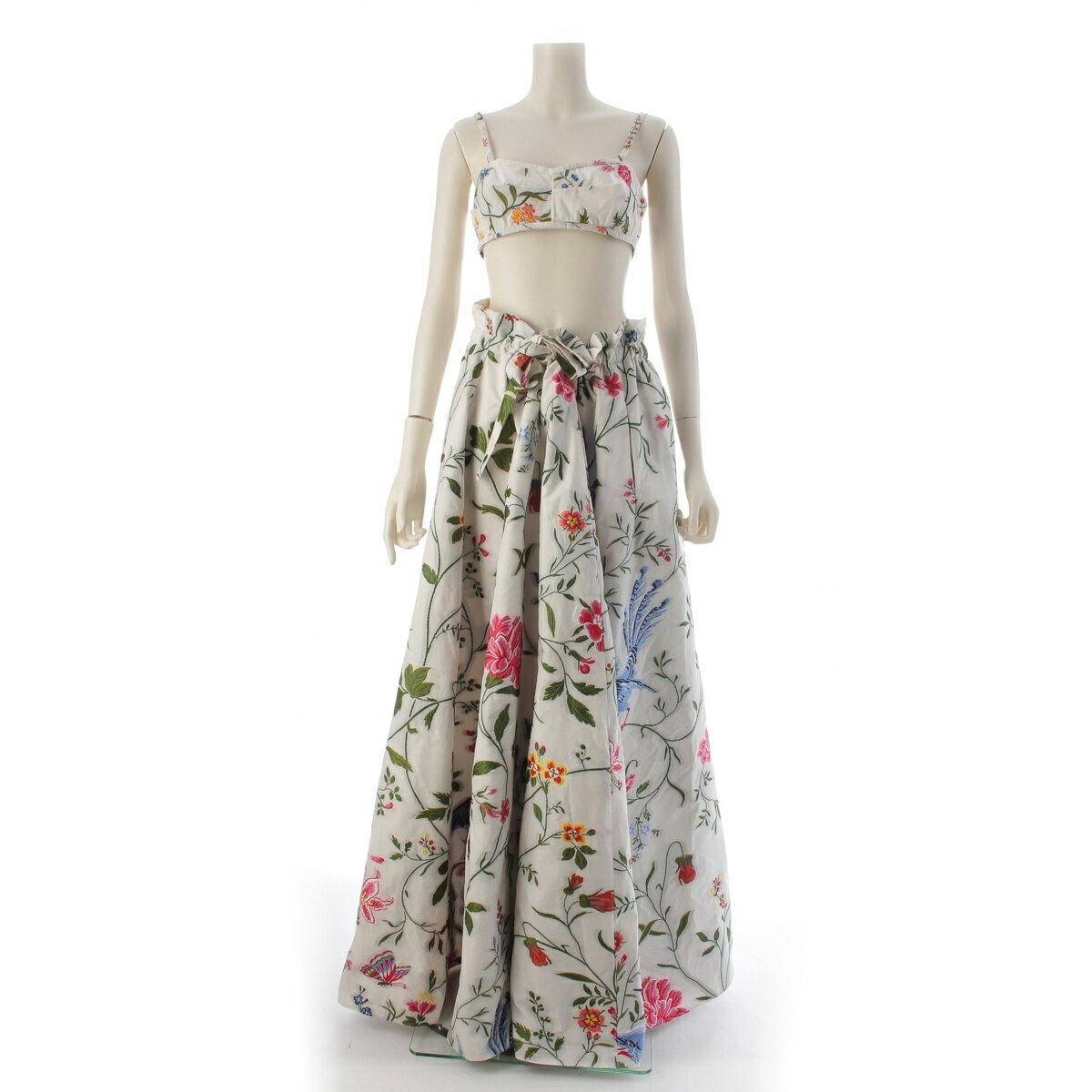 Rakuten - ディオール Dior 23SS ランウェイ着用 タシナリ エ シャテル バイ ルリエーヴル パリ フローラル 極楽鳥 ドレス ブラトップ スカートセットアップ ホワイト 34【中古】【正規品保証】