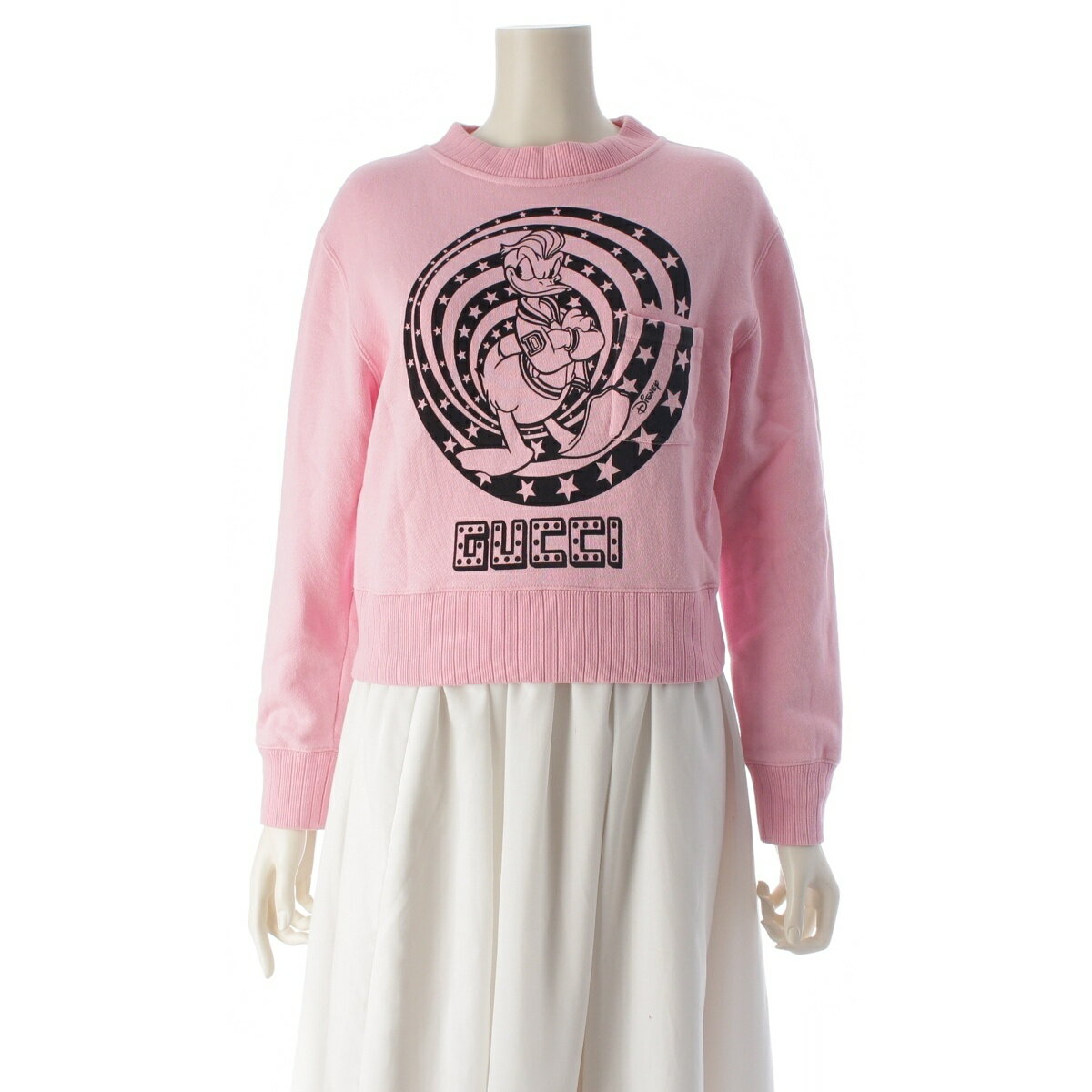 Rakuten - グッチ GUCCI ディズニー コットン ドナルド スウェット トップス 652684 ピンク XS【中古】【正規品保証】