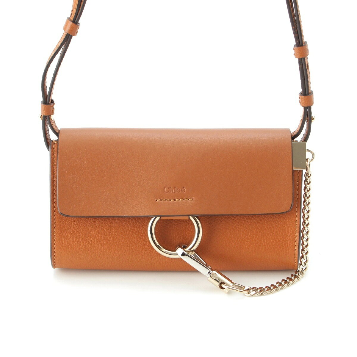Rakuten - クロエ Chloe フェイ レザー ショルダーバッグ ブラウン【中古】【正規品保証】