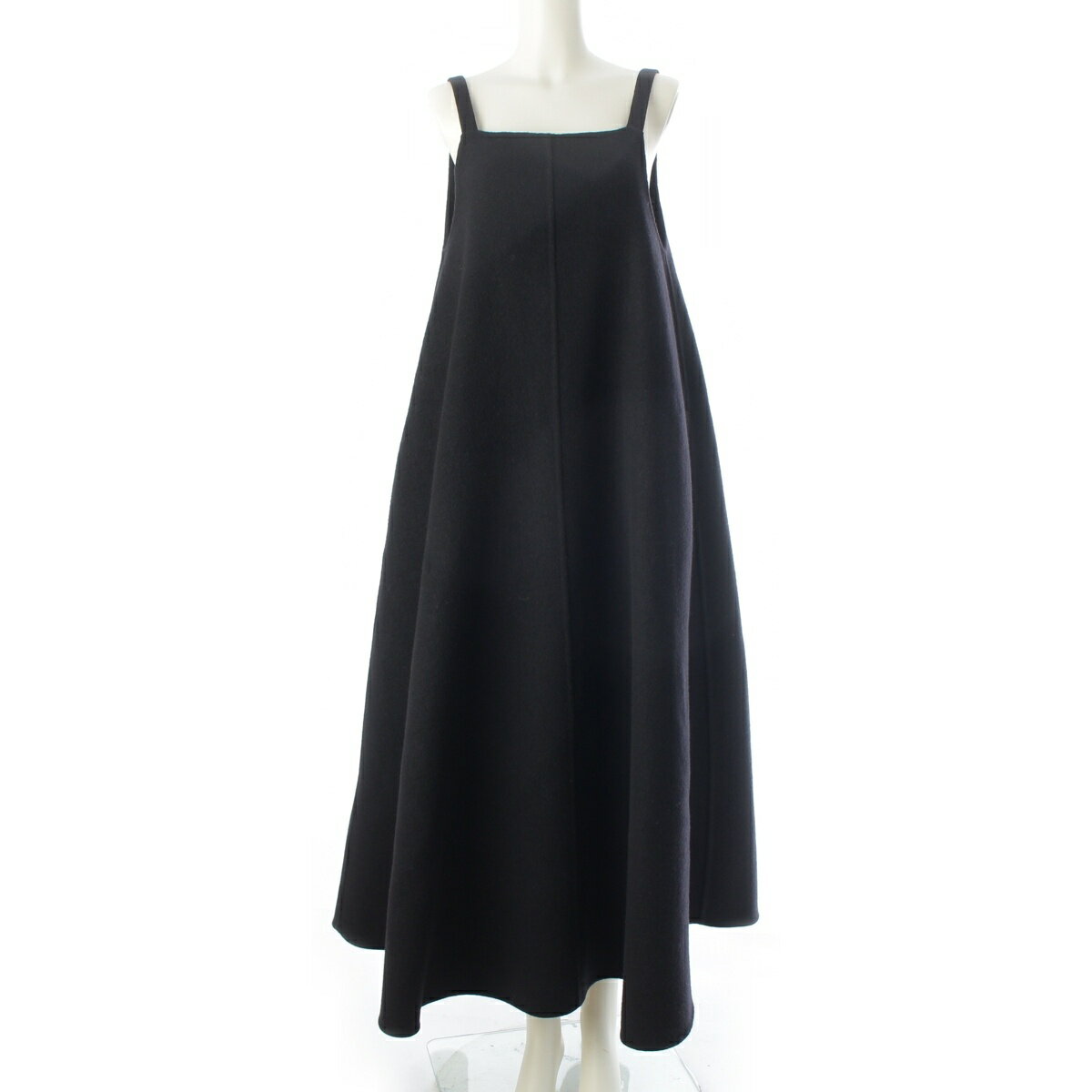 Rakuten - ジルサンダープラス JIL SANDER+ 24AW ウール レーヨンライニング リボンデザイン ワンピース ドレス J40CT0180 ブラック 32【中古】【正規品保証】