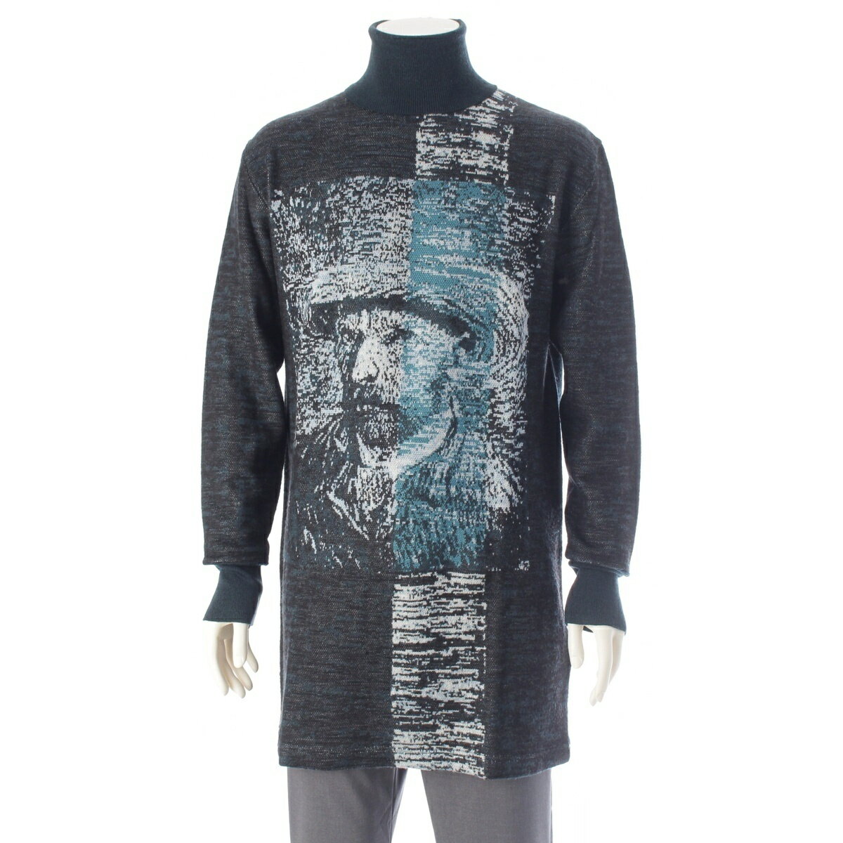 Rakuten - ヨウジヤマモト Yohji Yamamoto グラウンドワイ GroundY ウール ゴッホ リブロングニット セーター GR-K04-016 グリーン 3【中古】【正規品保証】