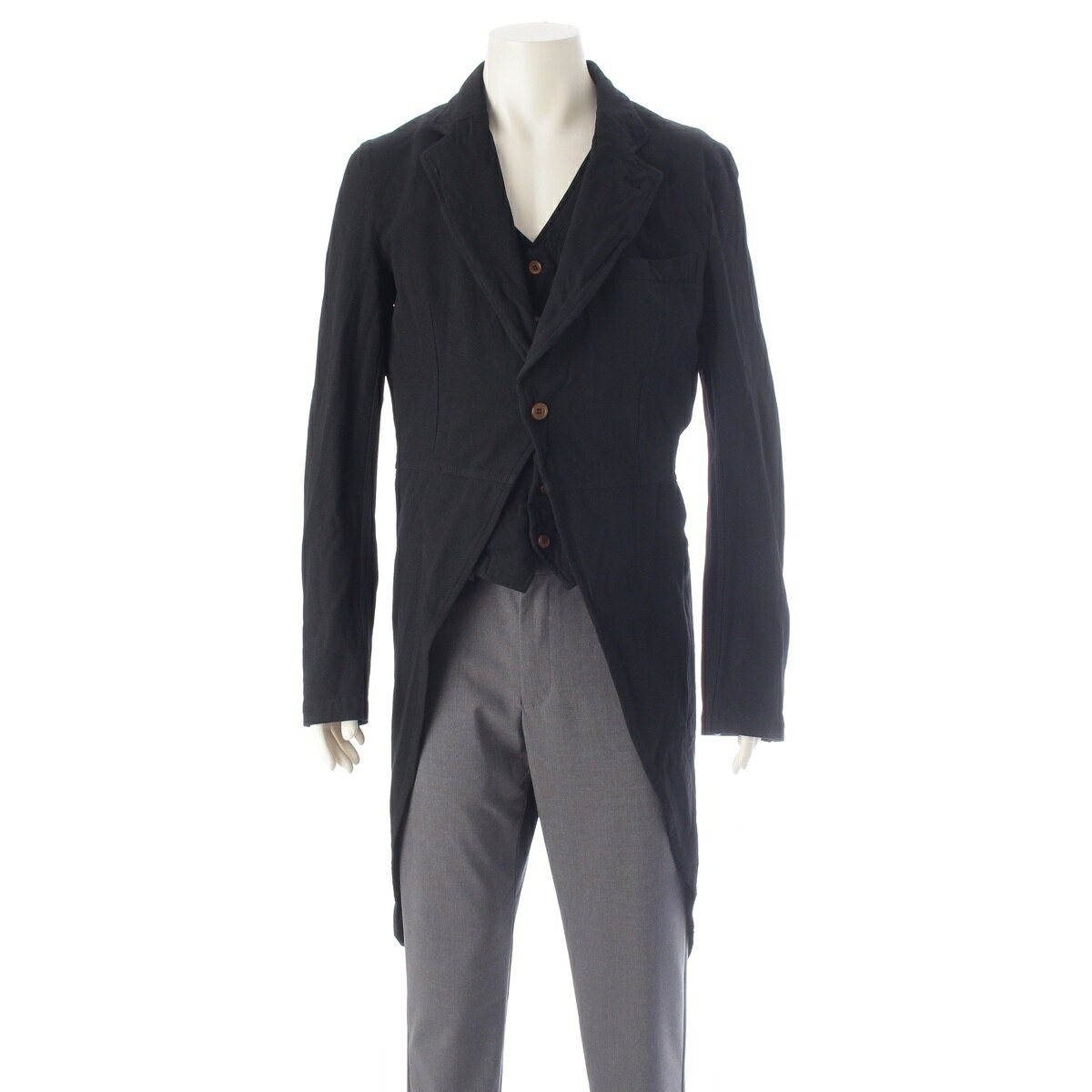 Rakuten - コムデギャルソンオムプリュス COMME des GARCONS HOMME PLUS 燕尾ジャケット ジャケット PF-J023 ブラック M【中古】【正規品保証】
