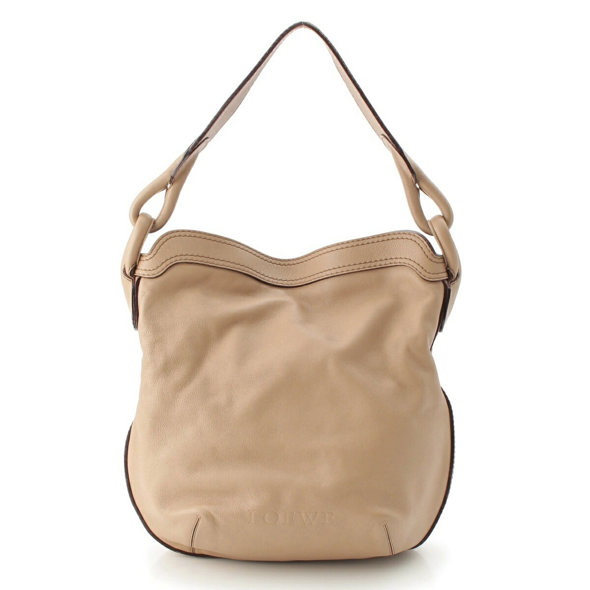 乐天商城 - ロエベ LOEWE Switch Small Runner レザー ロゴ ワン ショルダーバッグ ベージュ【中古】【正規品保証】