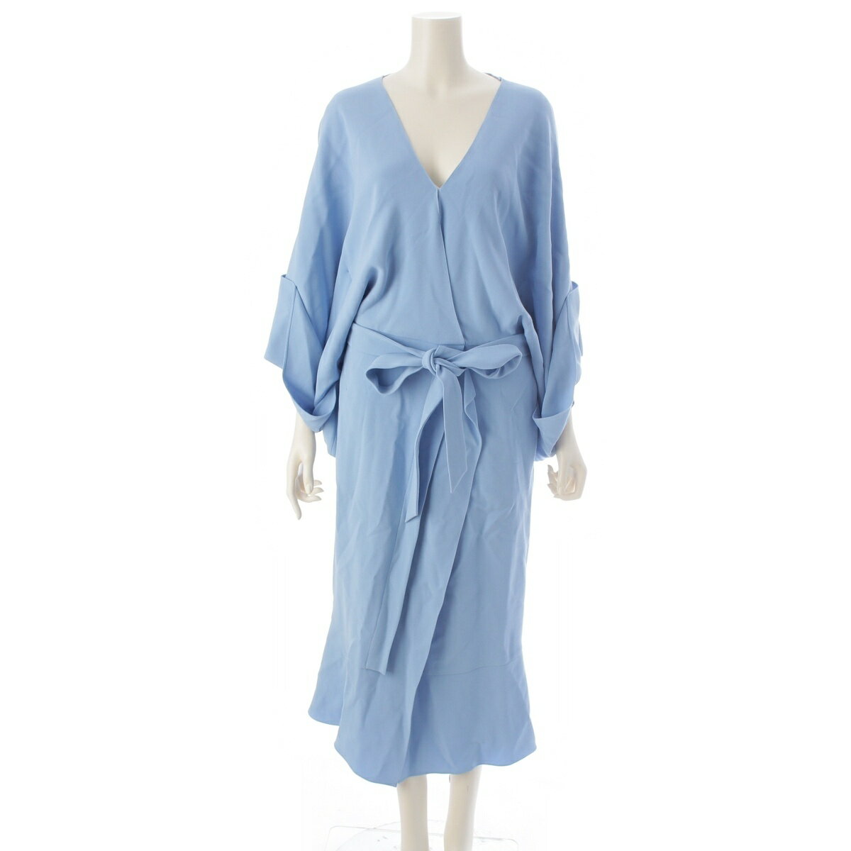 Rakuten - ROLAND MOURET ローランムレ ワンピース ベルト付き ドレス ブルー【中古】【正規品保証】