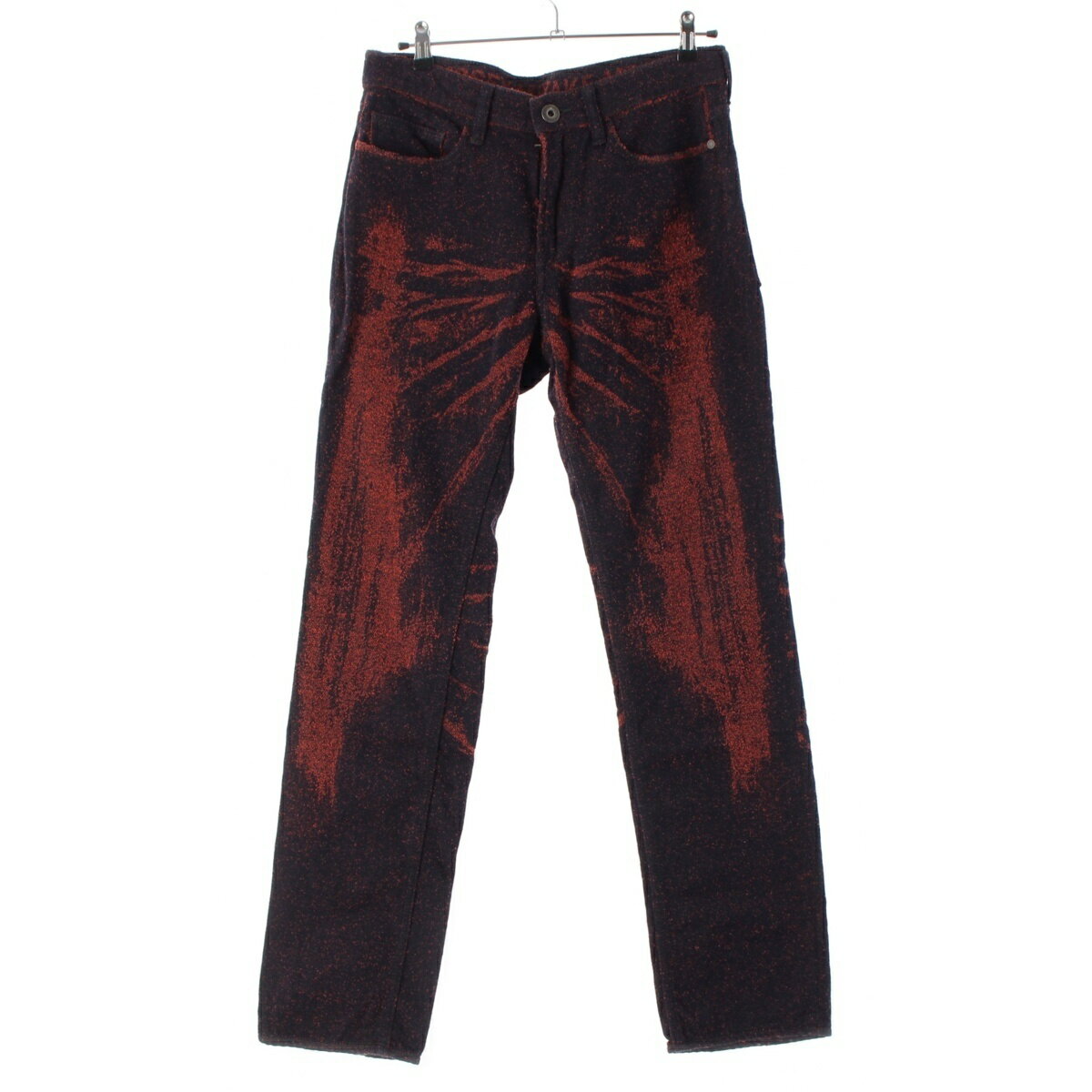 Rakuten - イッセイミヤケ メン ISSEY MIYAKE MEN コットン ウール混 総柄 パンツ ボトムス ME63FF197 ネイビー×レッド 2【中古】【正規品保証】