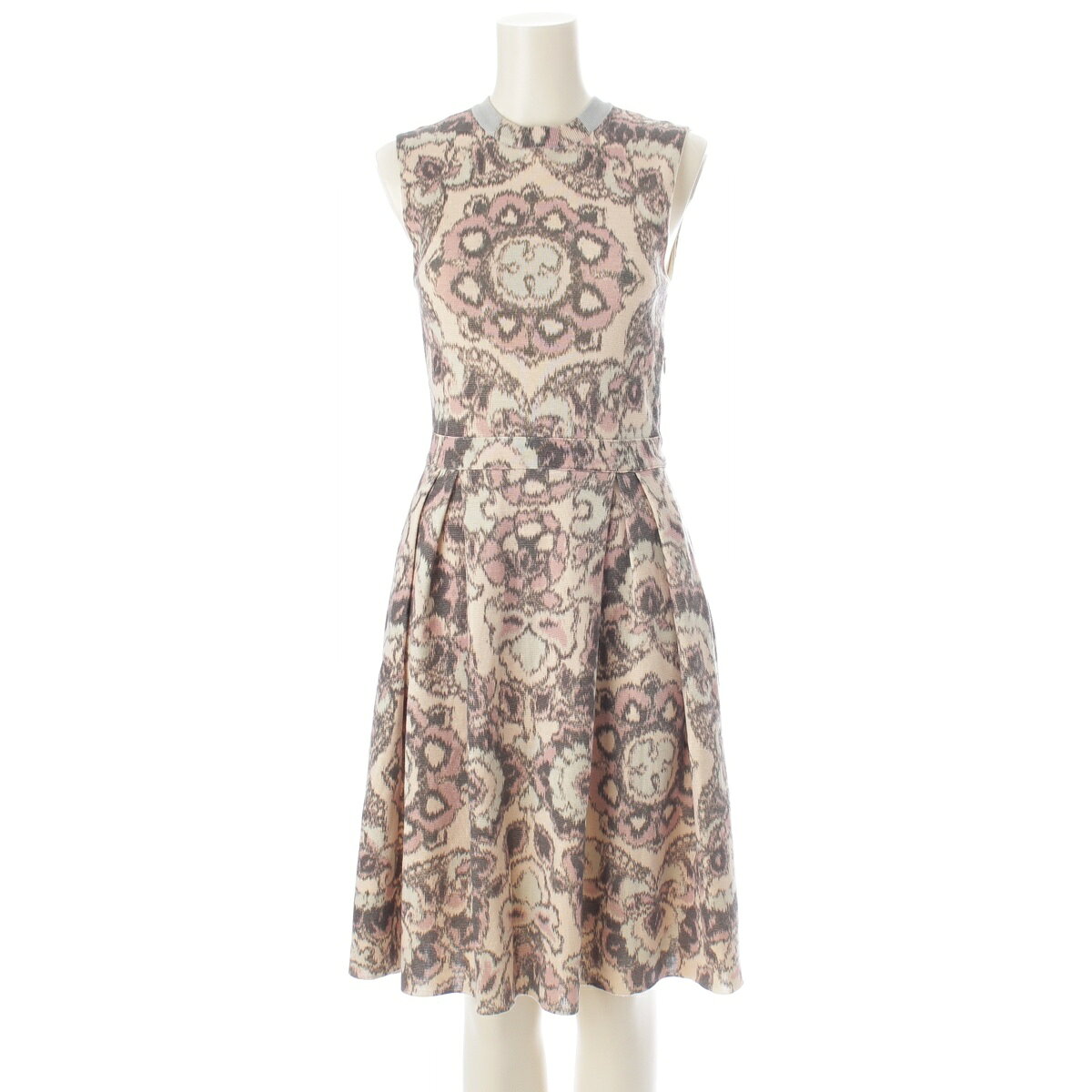 クリスチャンディオール Christian Dior 2012-2013 HIVER ウール シルク グラフィック ワンピース ノースリーブ ドレス 2H24617AM557 マルチカラー 36【中古】【正規品保証】