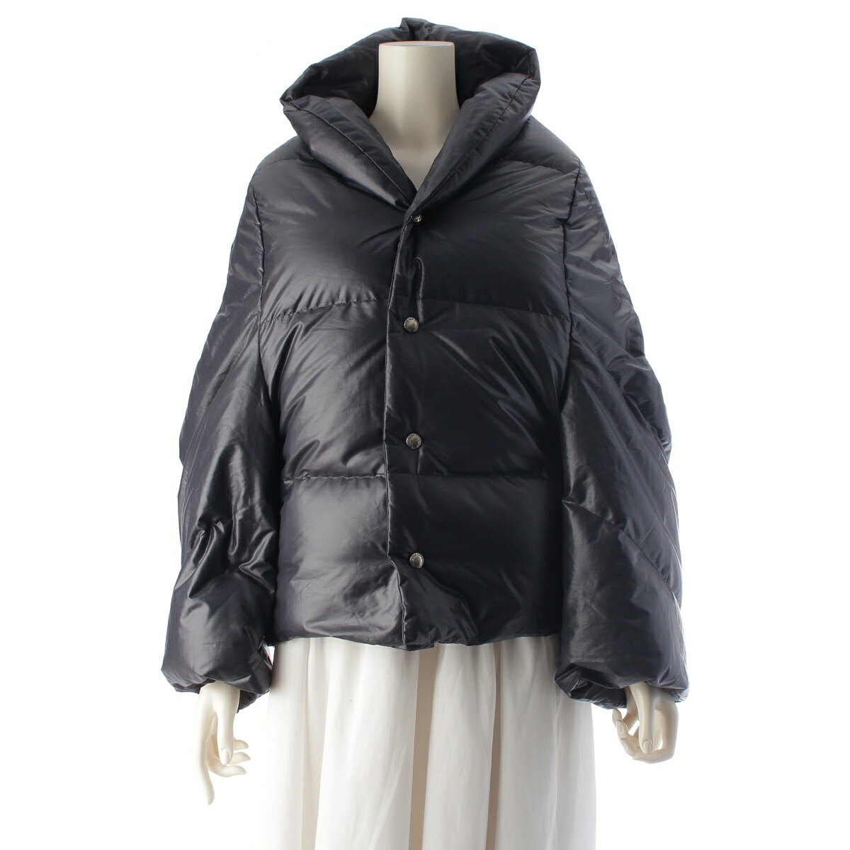 ジュンヤワタナベコムデギャルソン JUNYA WATANABE COMME des GARCONS AD2008 ポリエステル ボリュームネック クリップド ダウンジャケット アウター JB-J090 ネイビー S