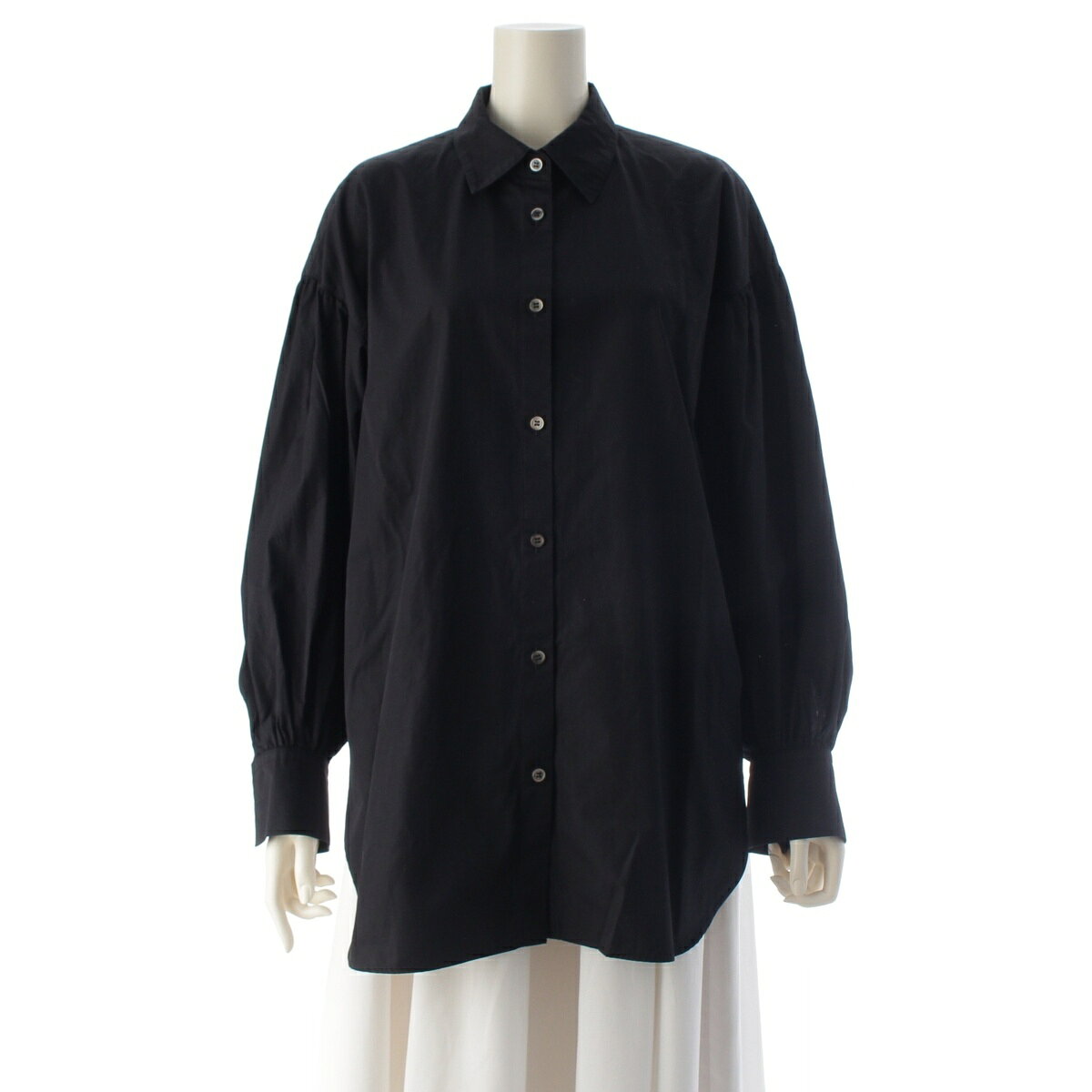 乐天商城 - アドーア ADORE 23年 THOMAS MASON CO コットン ブロード 長袖シャツ トップス 531-3910207 ブラック 38【中古】【正規品保証】