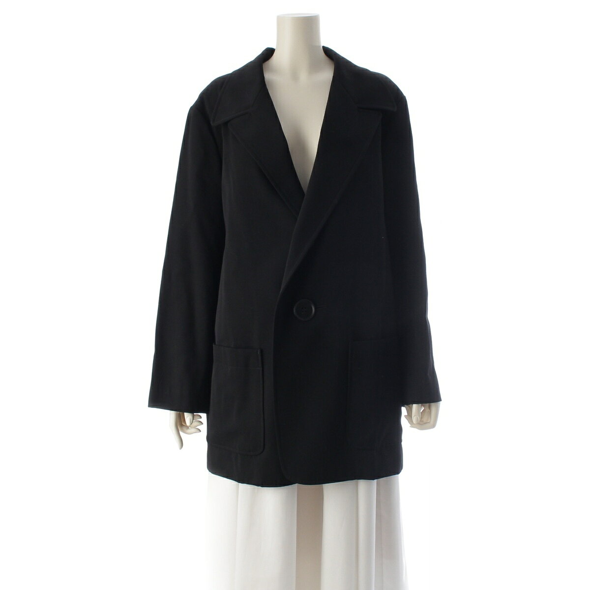Rakuten - ヨウジヤマモト Yohji Yamamoto ウール ビッグボタン オーバーサイズ ジャケット テーラードジャケット YJ-J23-544 ブラック【中古】【正規品保証】