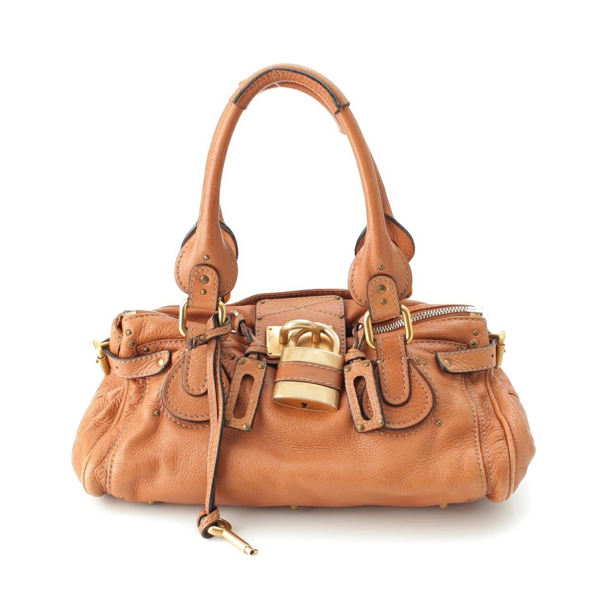 Rakuten - クロエ Chloe パディントン レザー ハンドバッグ ブラウン【中古】【正規品保証】
