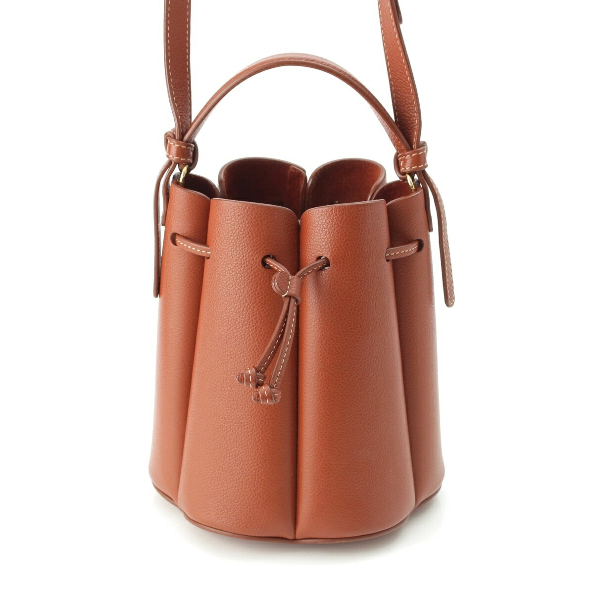 ポレーヌ Polène Numéro Huit Mini カヌレ 2WAY ショルダー ハンドバッグ コニャック ブラウン【中古】【正規品保証】