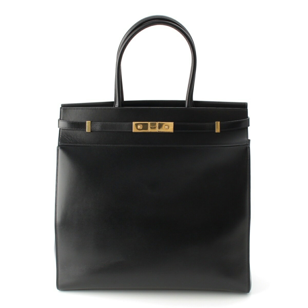 Rakuten - サンローラン SAINT LAURENT マンハッタン レザ― トートバッグ ゴールド金具 757302 ブラック【中古】【正規品保証】