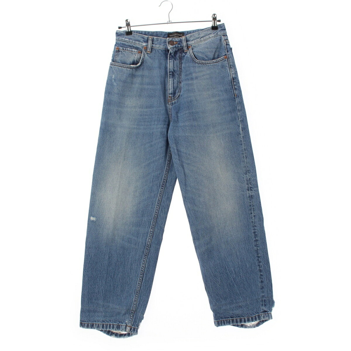 乐天商城 - バレンシアガ BALENCIAGA 22年 ダメージ デニムパンツ ジーンズ 736540 インディゴ XXS【中古】【正規品保証】