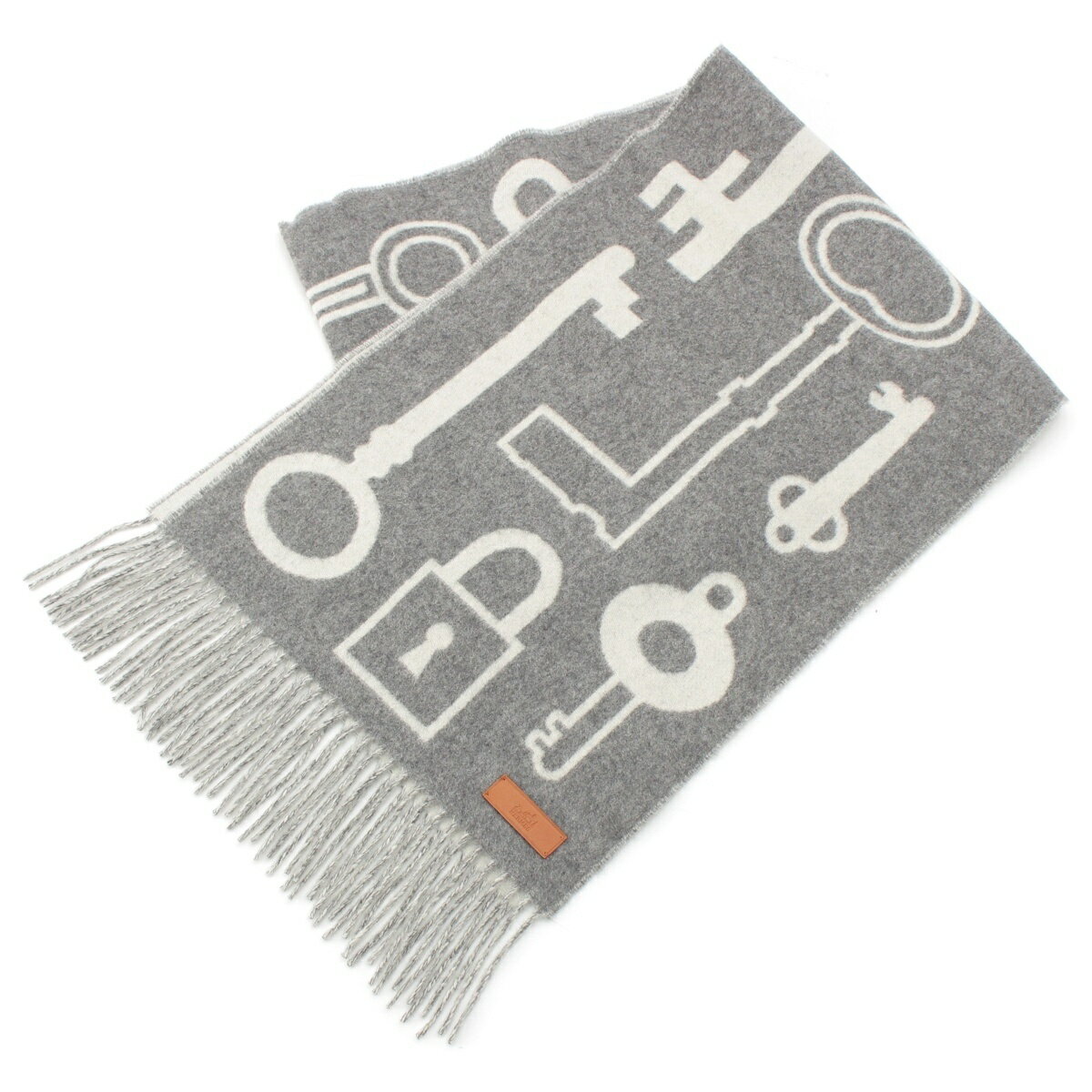 乐天商城 - エルメス HERMES カシミヤ カザック キー コレクション マフラー グレー【中古】【正規品保証】