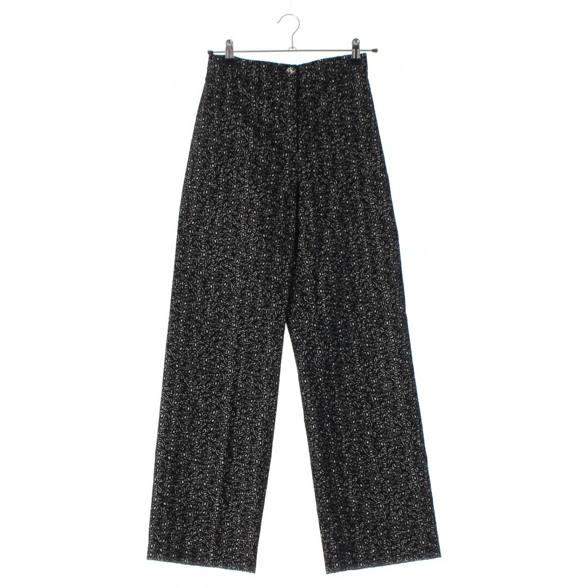 Rakuten - シャネル CHANEL 25年 ココビーチ ココマーク タック パンツ ボトムス P78592 ブラック 34【中古】【正規品保証】