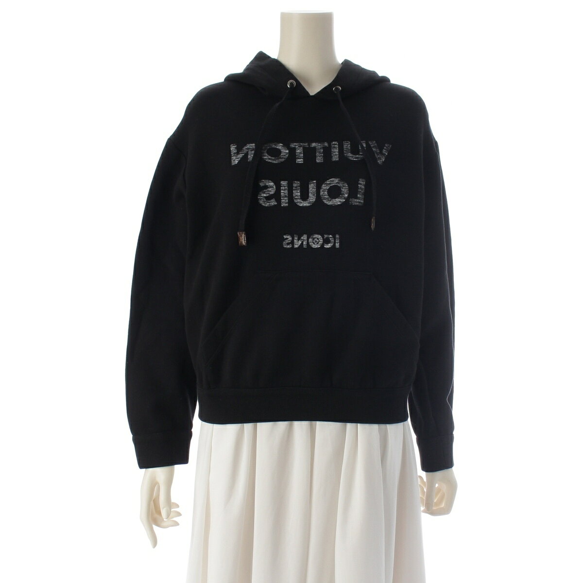 乐天商城 - ルイヴィトン LOUIS VUITTON フーディ ロゴプリント モノグラム パーカー トップス FJST14TWP ブラック M【中古】【正規品保証】