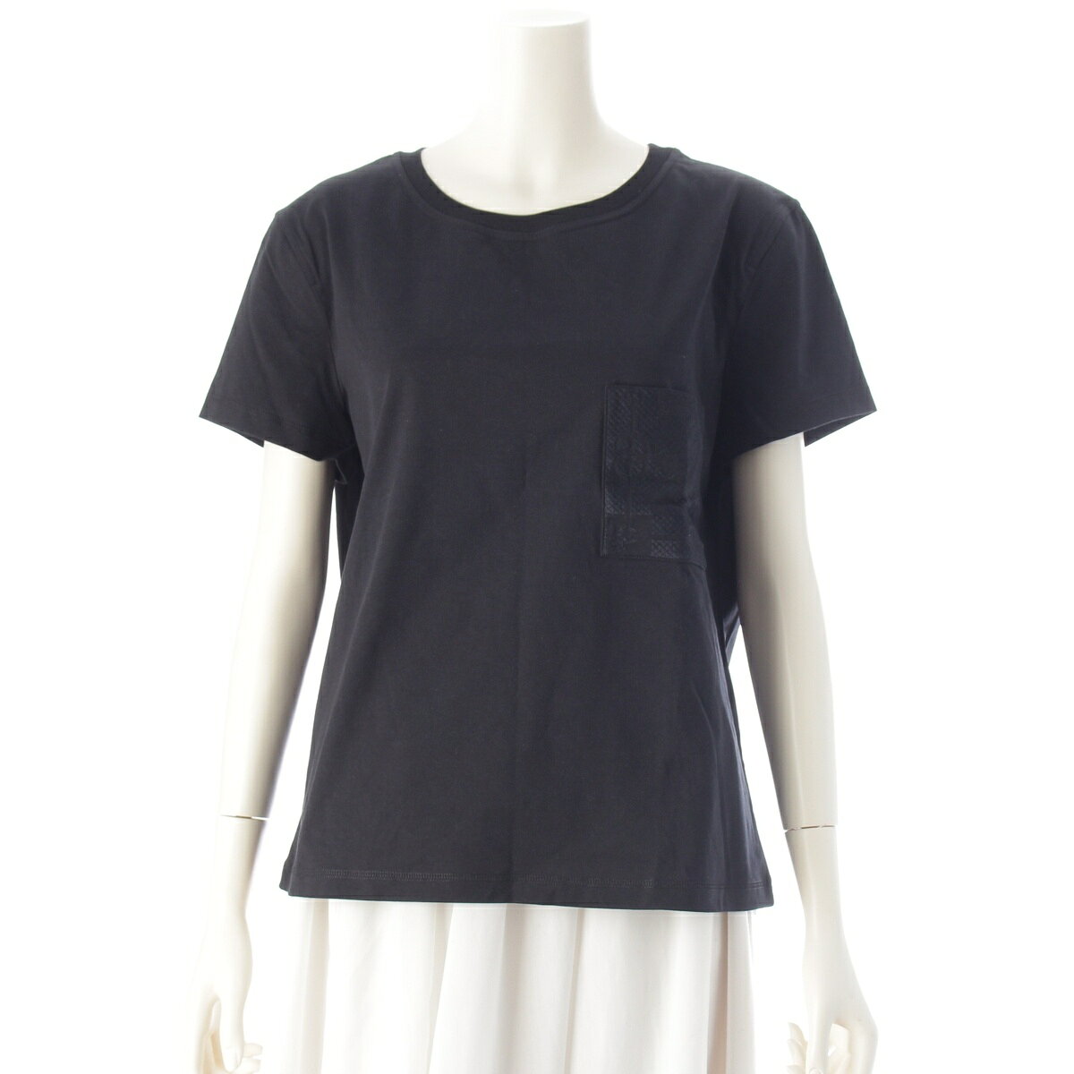 乐天商城 - エルメス HERMES 22年 刺繍 ポケット 半袖Tシャツ トップス 16-7711 ブラック 40【中古】【正規品保証】