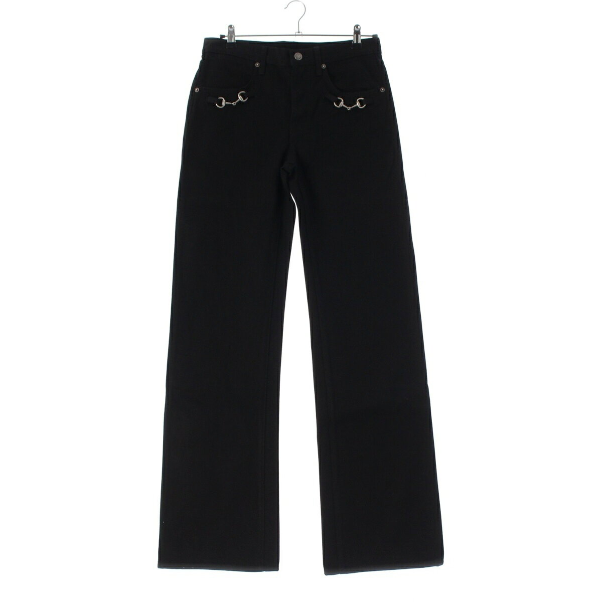 乐天商城 - グッチ GUCCI 26SS コットン by DEMNA GVASALIA ホースビットディテール ボタンフライ デニム デニムパンツ 860844 ブラック 30【中古】【正規品保証】
